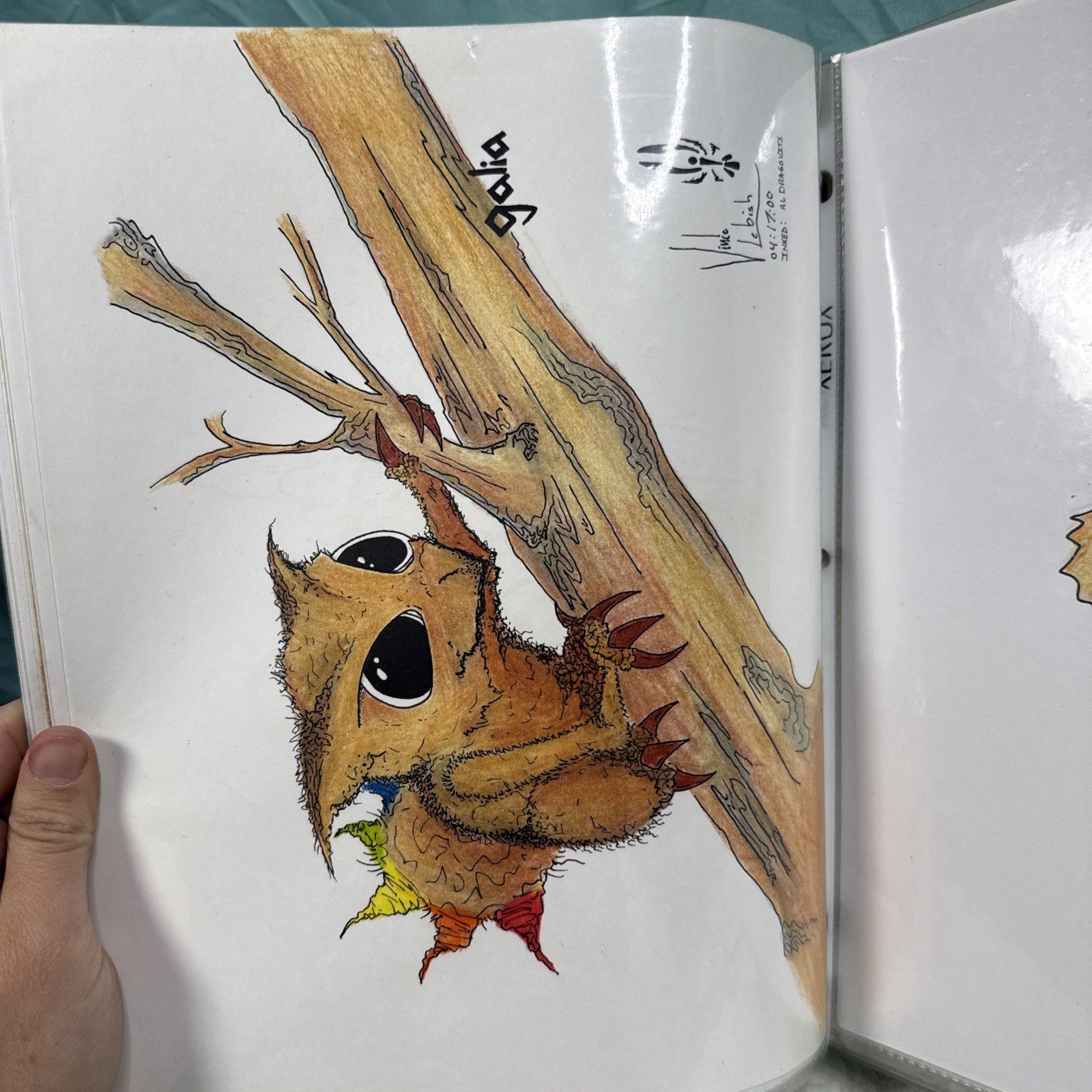 Sketchbook Full With Drawings Angels Animals Dragons Mixed By Artist Signed