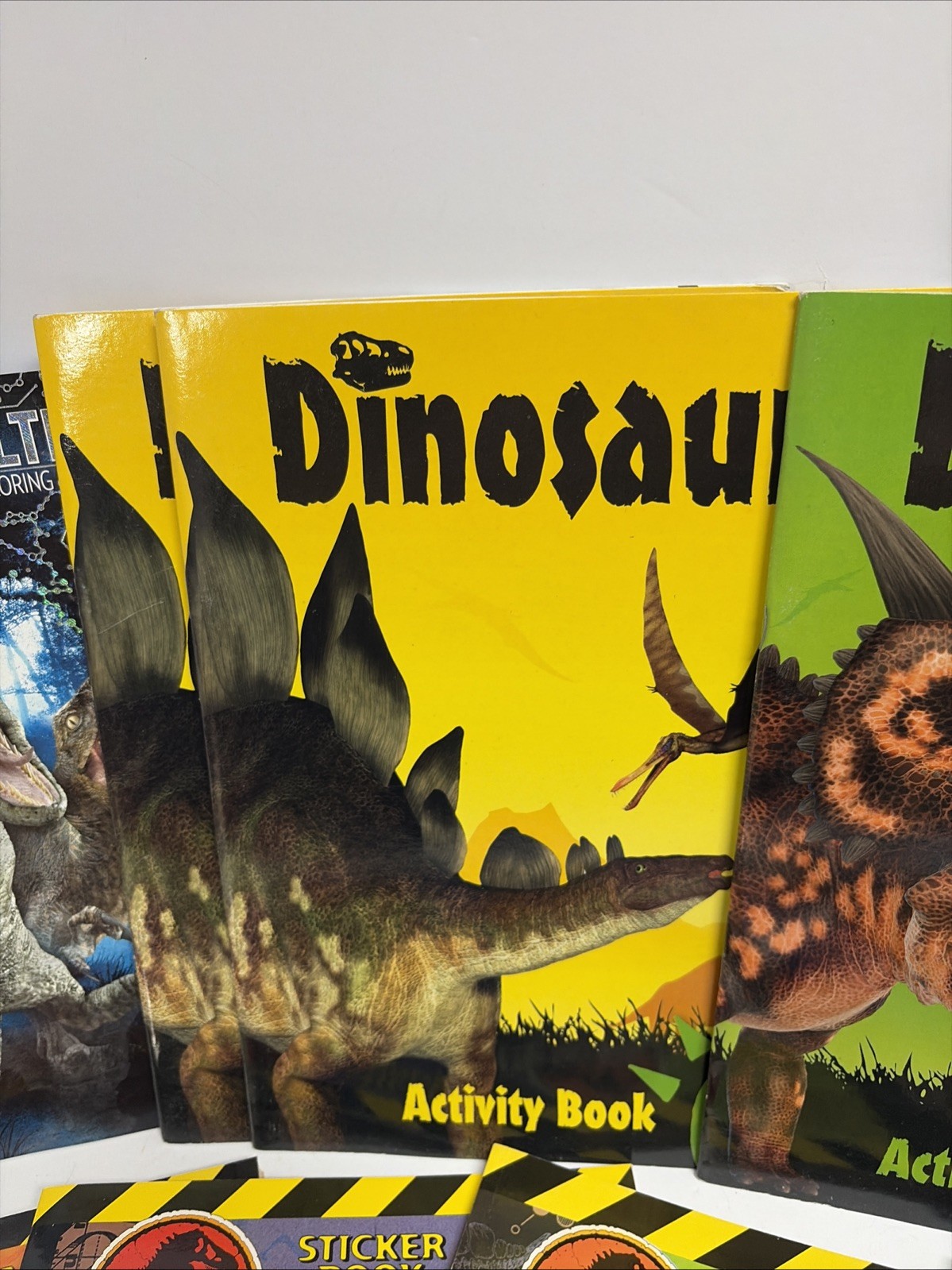 10 DINOSAURS ACTIVITY BOOKS. Paint, Color, Stickers & Puzzles NOS
