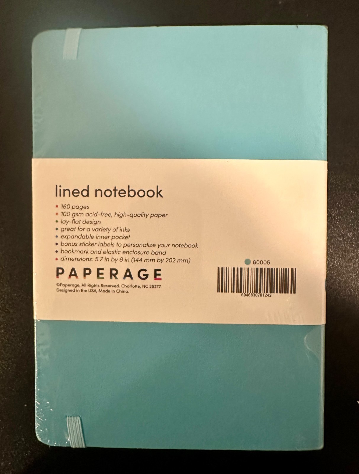 Paperage Lined Notebook 160 Pages 5.7″ x 8″ Blue *NEW & SEALED*