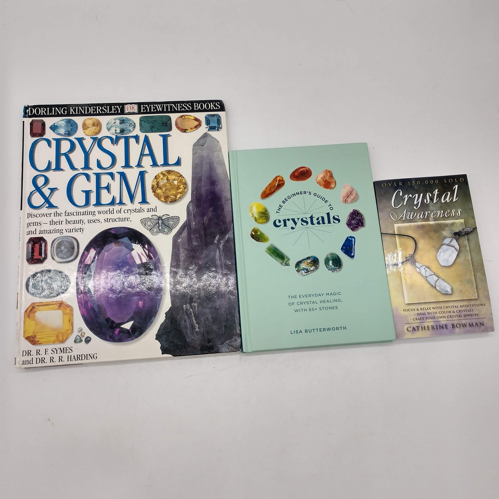 Crystal & Gem Beginner’s Guide Crystals Awareness 3 Book Lot DK PB HC Healing