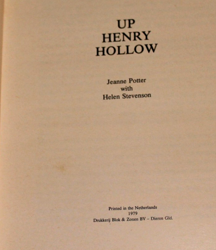 (1979 HB First Edition) UP HENRY HOLLOW southwest Virginia