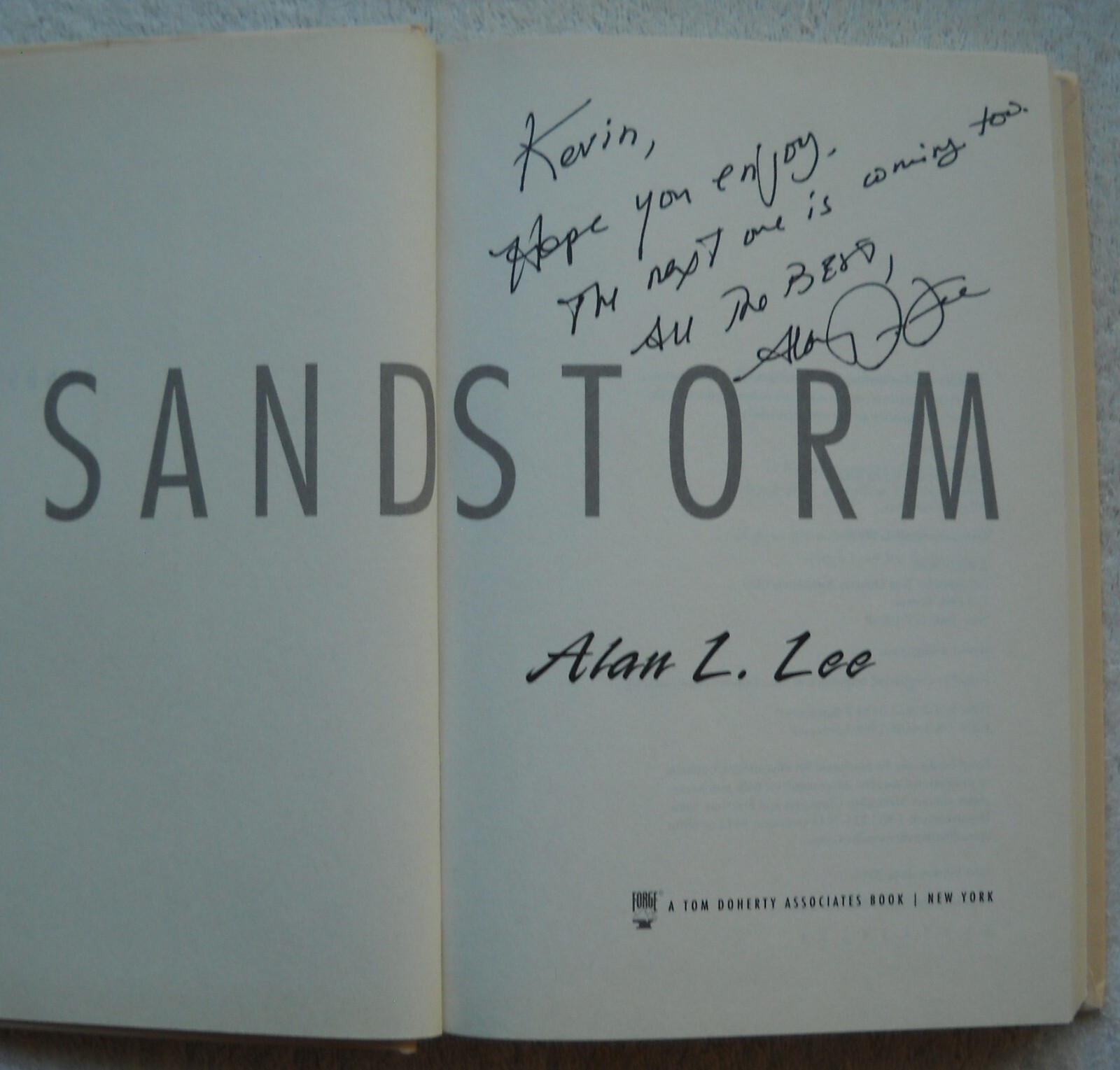 Signed Sandstorm by Alan L. Lee – 1st Edition, Hardcover, 2013