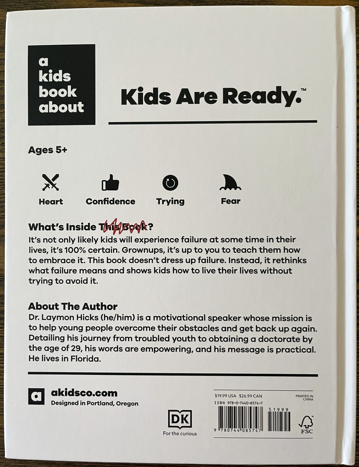 A Kids Book about Failure by Hicks, Laymon