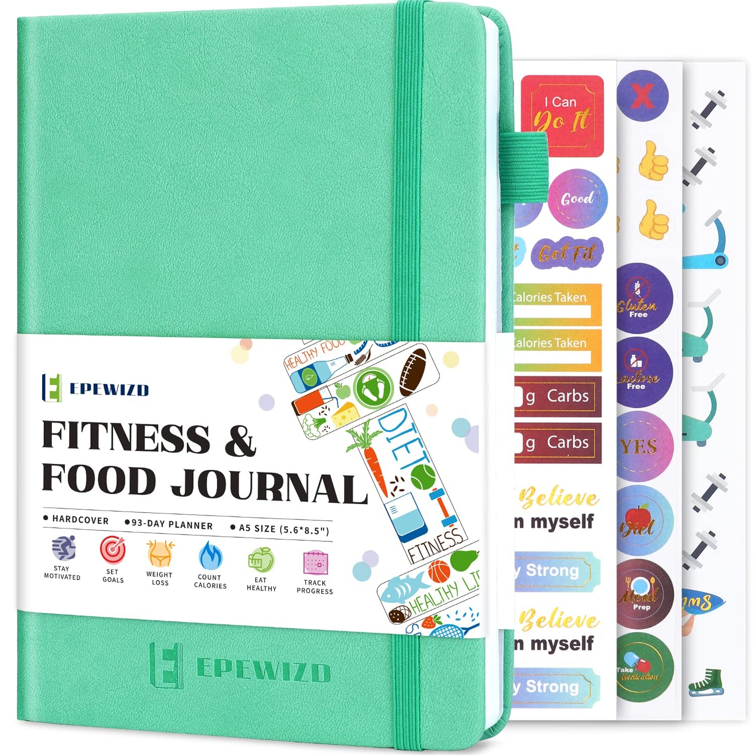 Food and Fitness Journal Hardcover Wellness Planner Workout Journal for Women…