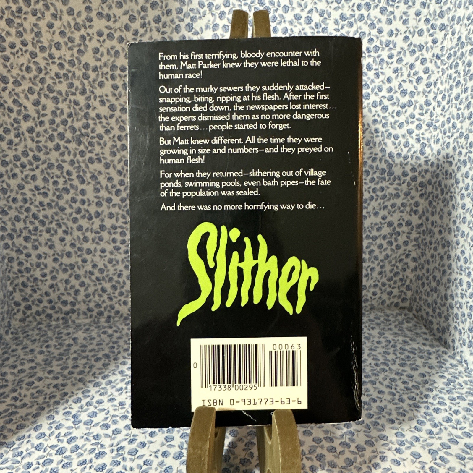 Slither By John Halkin 1986 Critic’s Choice Paperback Book Vintage Horror