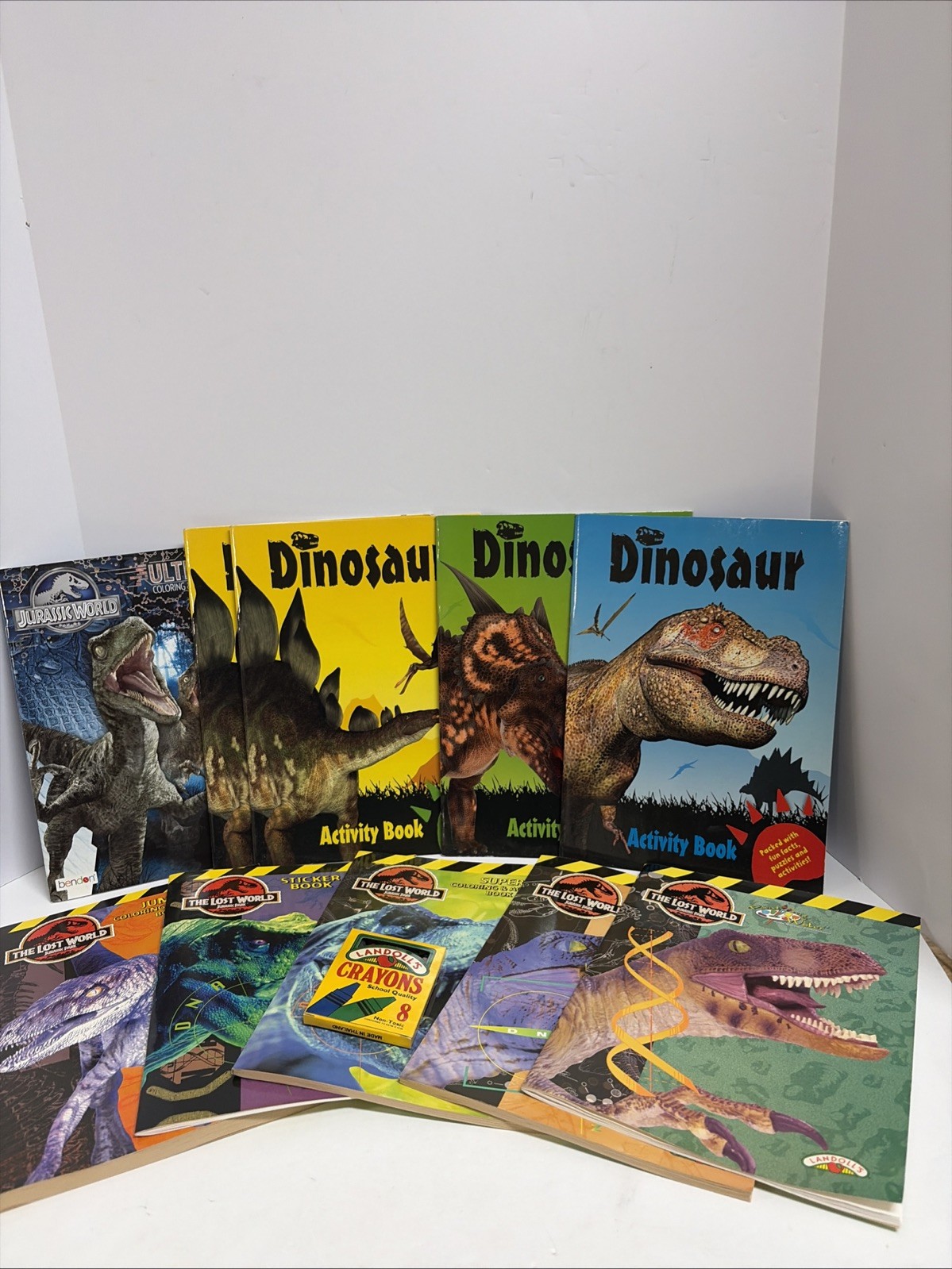 10 DINOSAURS ACTIVITY BOOKS. Paint, Color, Stickers & Puzzles NOS