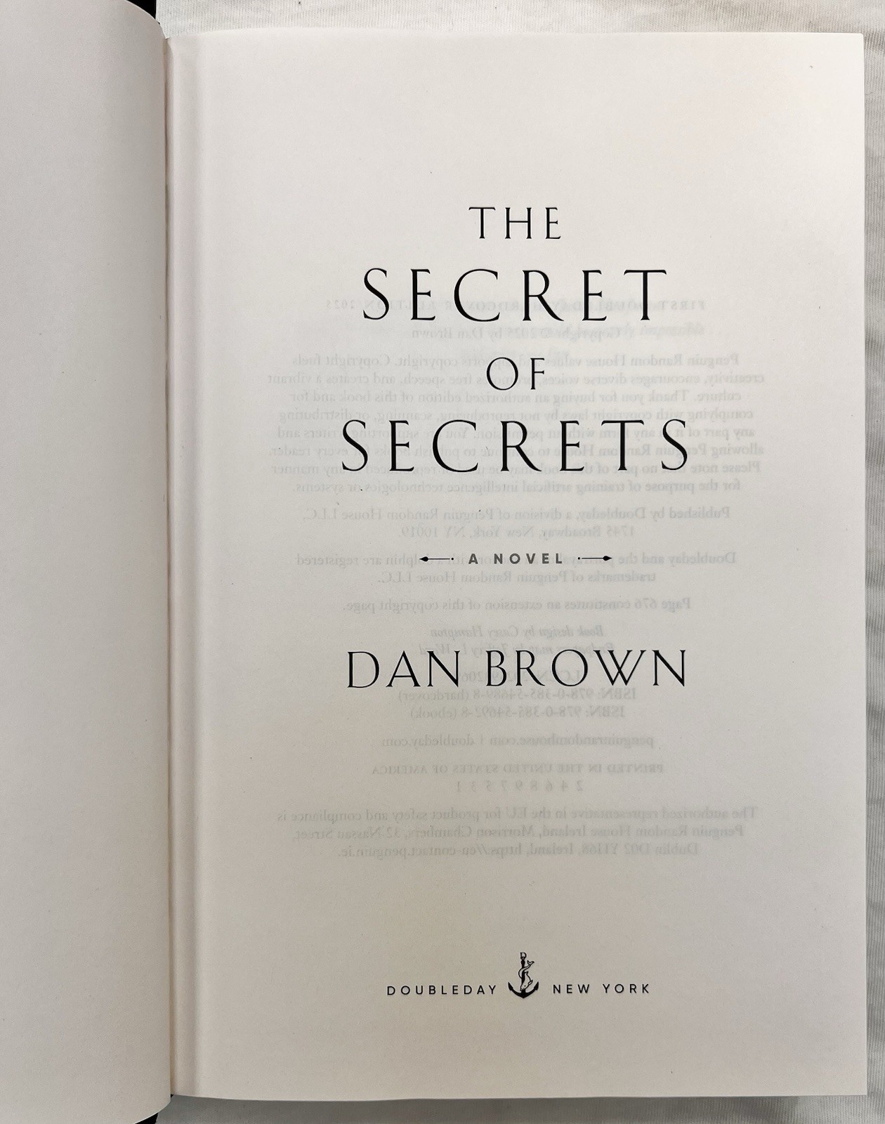The Secret of Secrets – Dan Brown – 1st/1st Print HC/DJ 2025 Doubleday Thriller