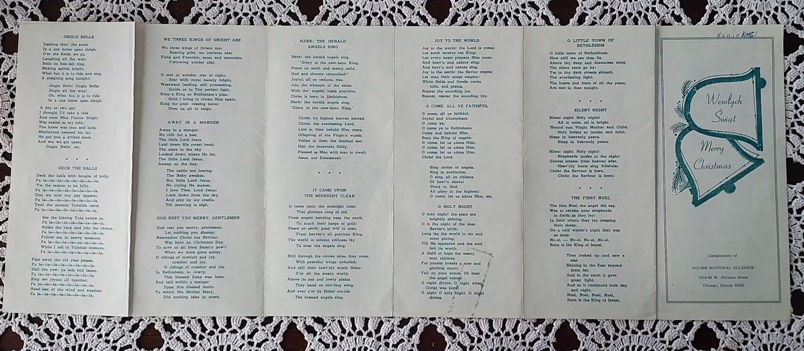 Vtg Wesotych Swiat Merry Christmas Phamphlet Book Songs Polish National Alliance