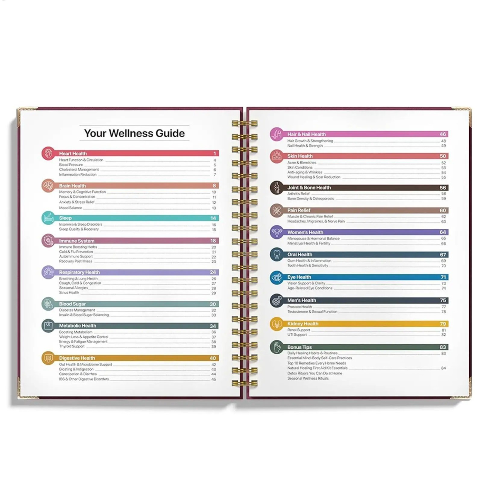 The Natural Healing Handbook Spiral-Bound Guide for Herbal Remedies & Natural