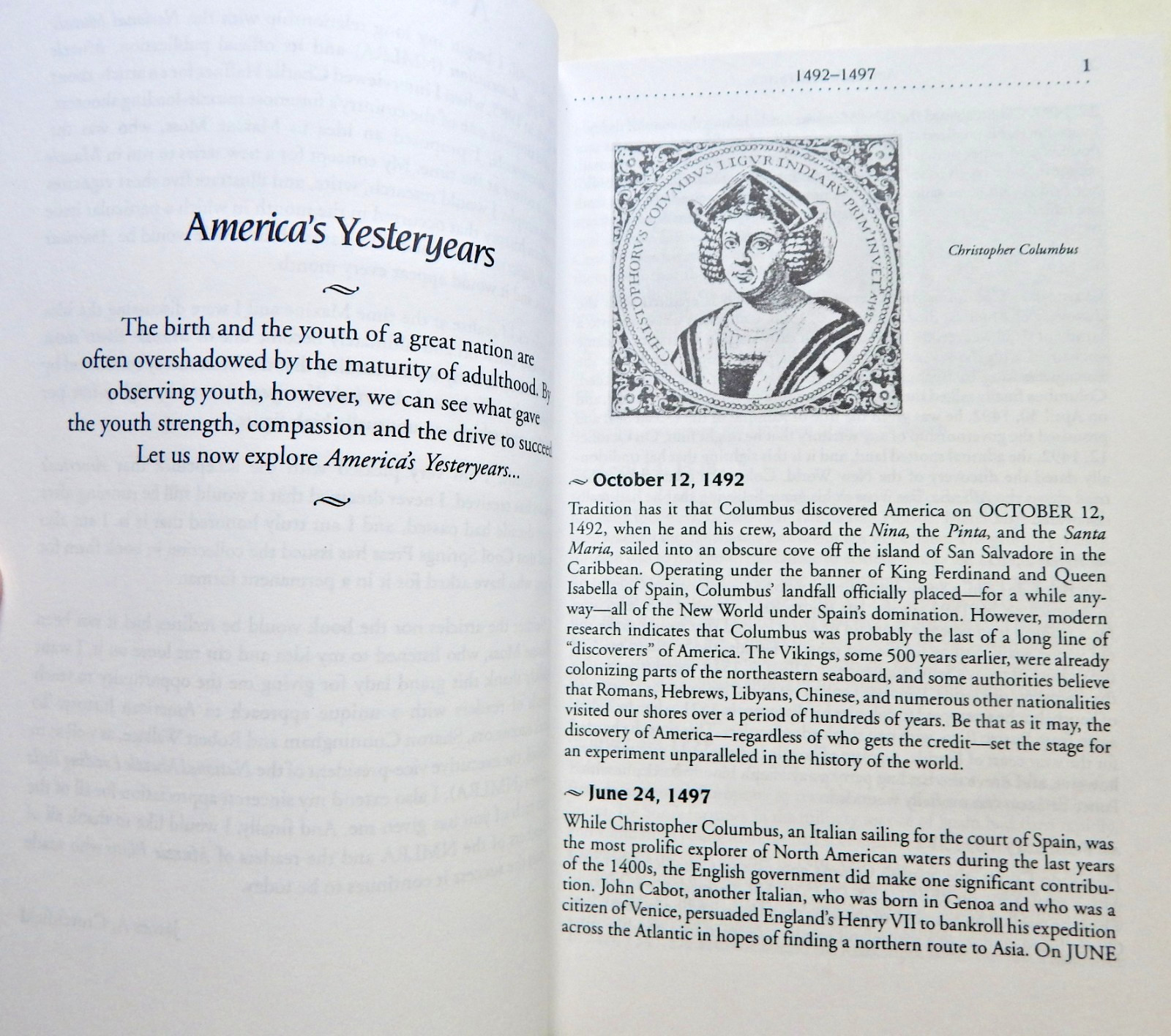 America’s Yesteryears Historic Vignettes Crutchfield US History 1492 – 1860 SC