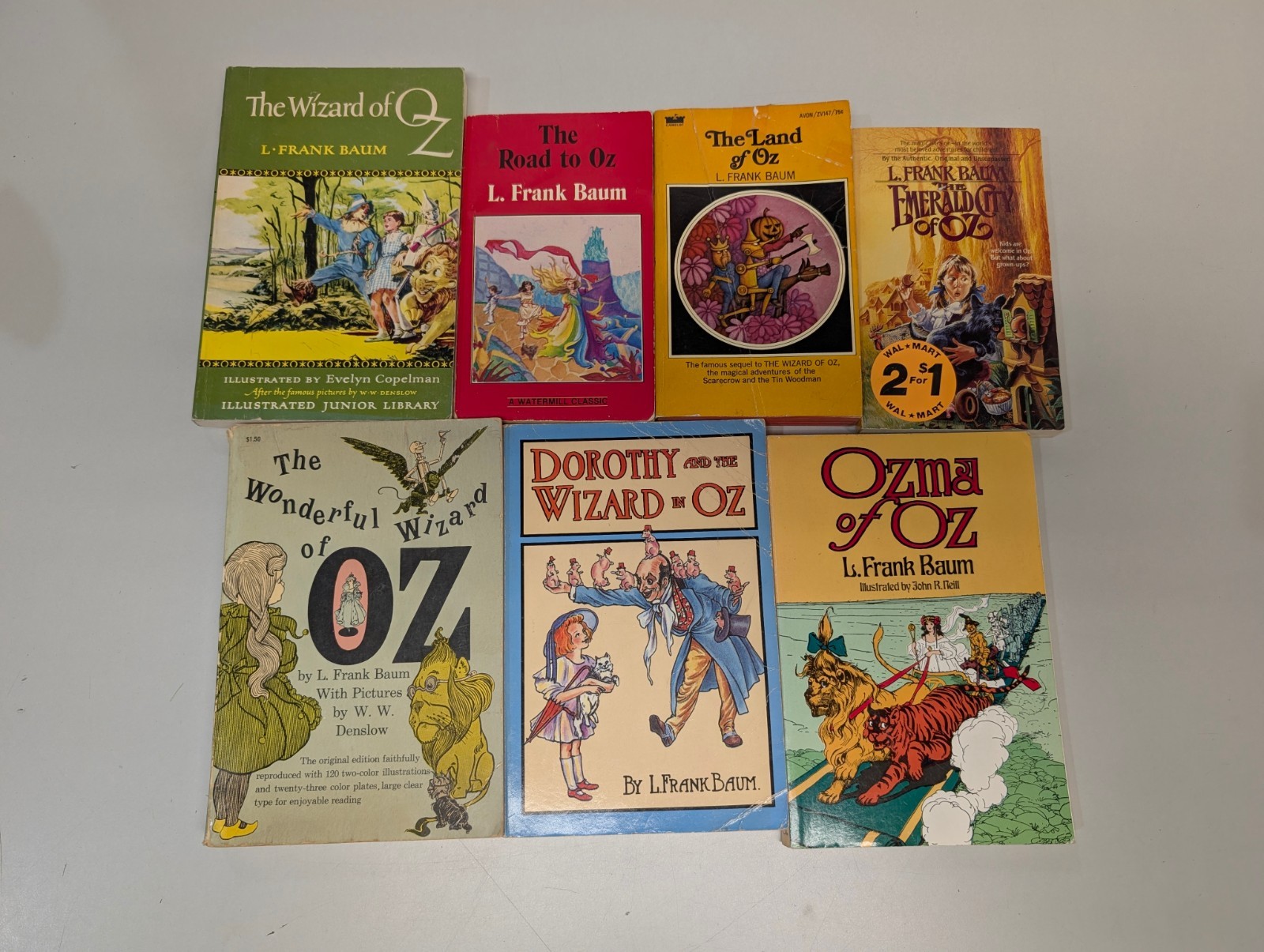 L. Frank Baum Oz Series 7 Paperback Book Lot Fantasy Classics