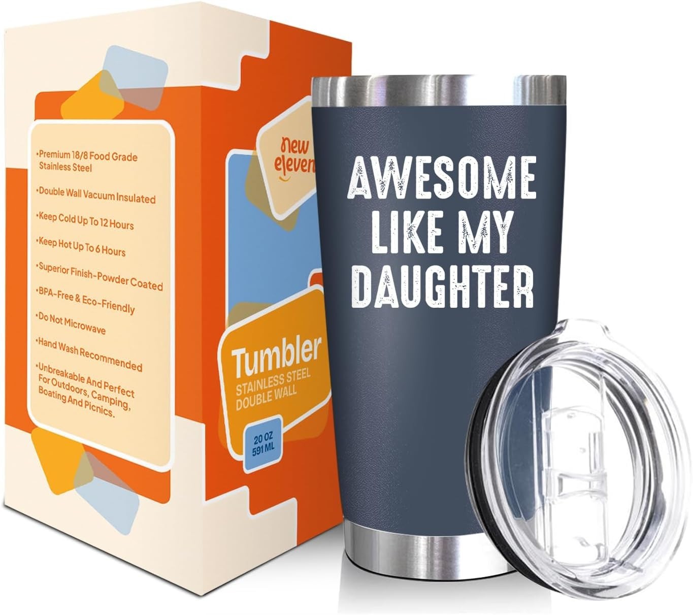 Awesome Like Daughter Navy 20 Oz Tumbler – Perfect Gift for Dad from Daughter