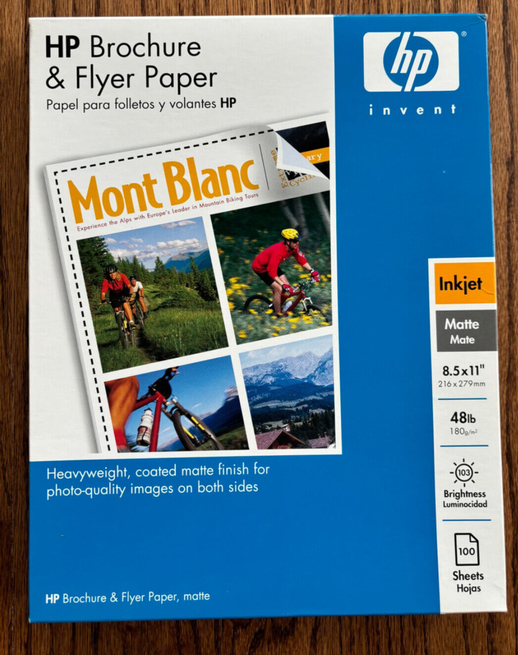 HP Brochure & flyer Paper Inkjet Matte 8.5×11″ 48 lb. 103 brightness OPEN BOX