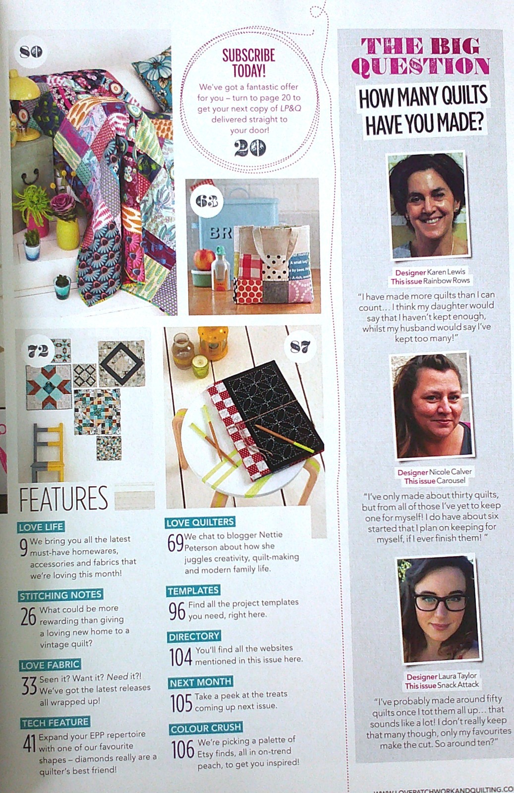 Love Patchwork & Quilting No. 1 In The UK 25 Projects Issue 17 Quilt Patterns