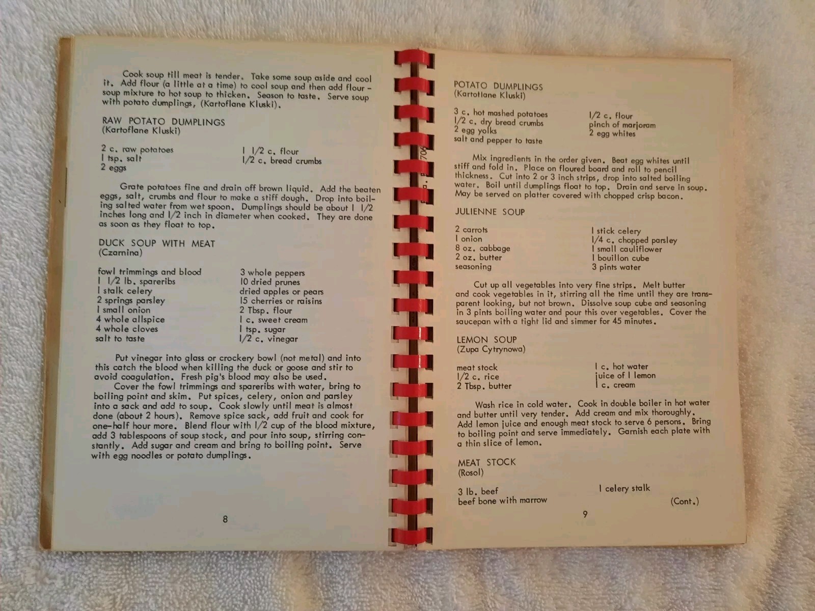 Cook Book Compiled By Council 106 Polish National Alliance 1968-1976 Spiral Bind