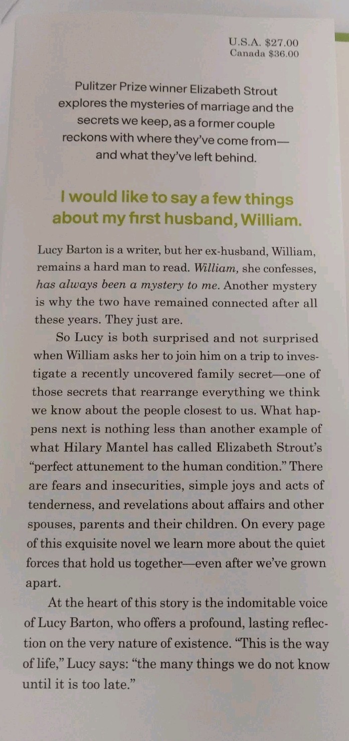 Signed Oh William! : A Novel by Elizabeth Strout 2021 1st Edition Hardcover