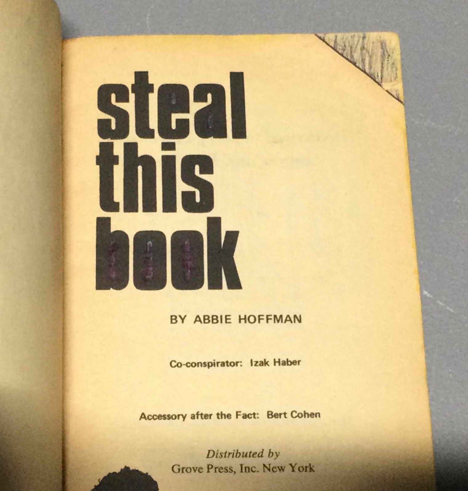 Steal This Book by Abbie Hoffman – 1971 1st Pirate Edition 5th Printing