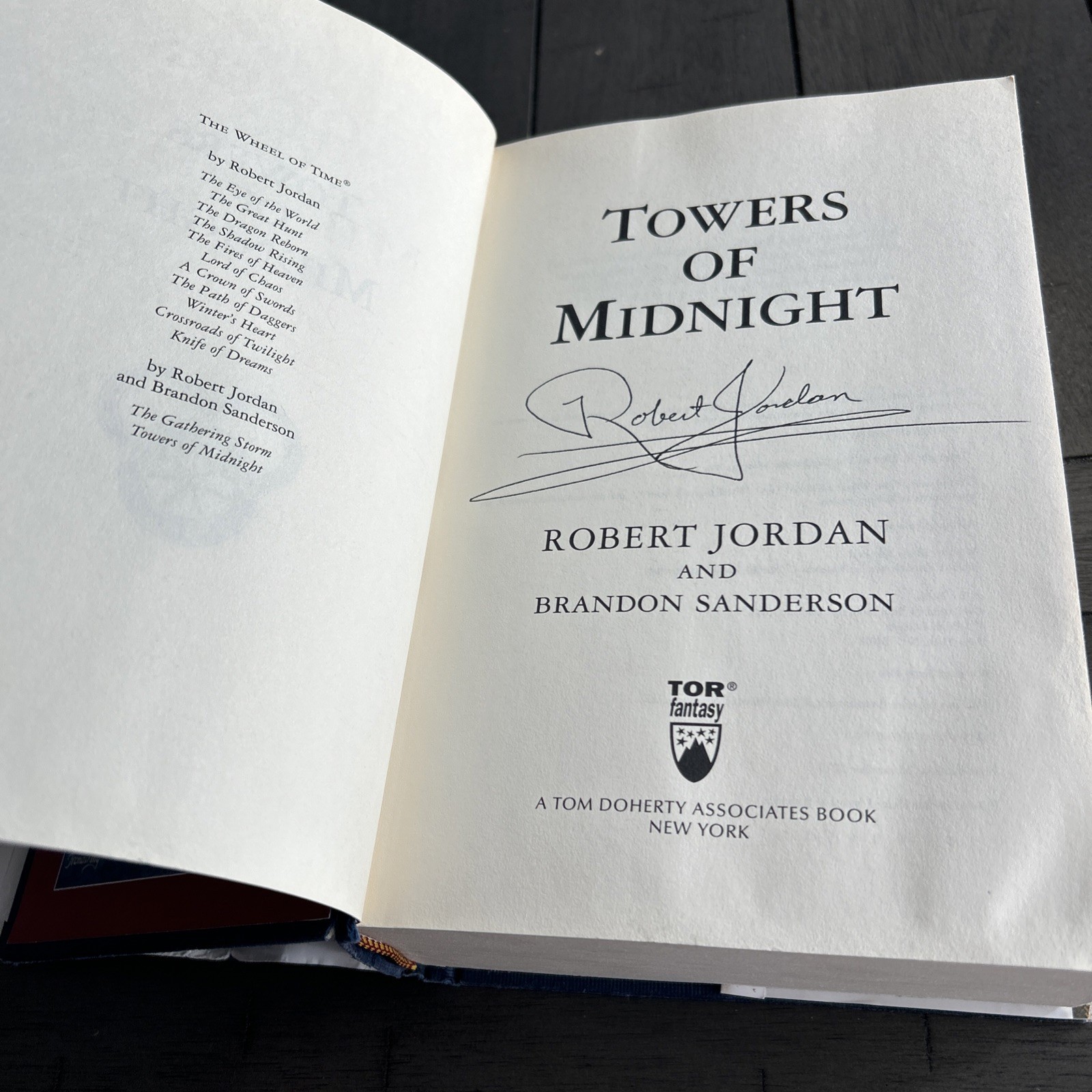 Towers of Midnight SIGNED by Robert Jordan Hardcover/DJ 1st Edition Autograph