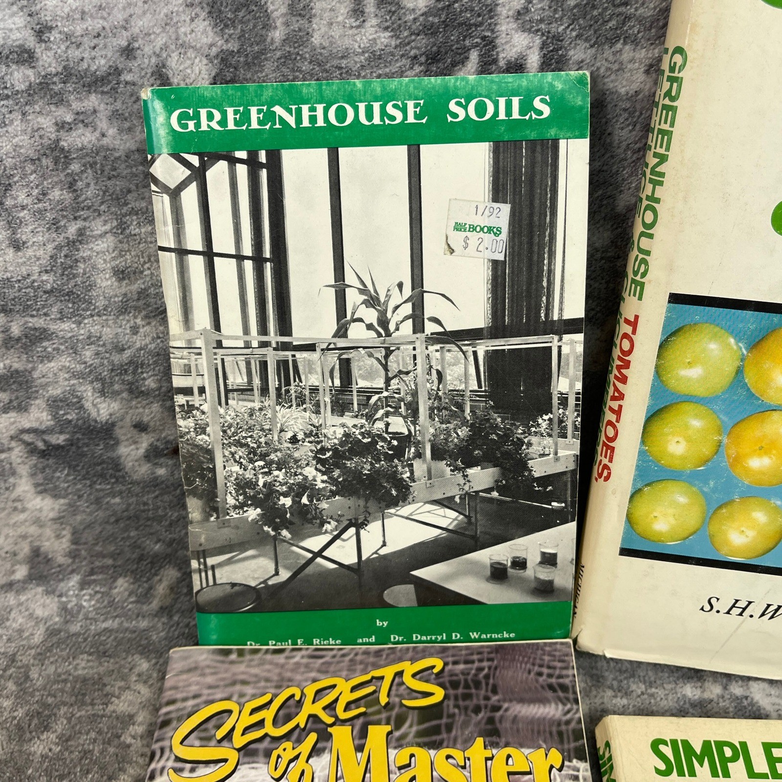 Lot of 7 Vintage Gardening & Greenhouse Books Rodale Organic Soils Master Tips