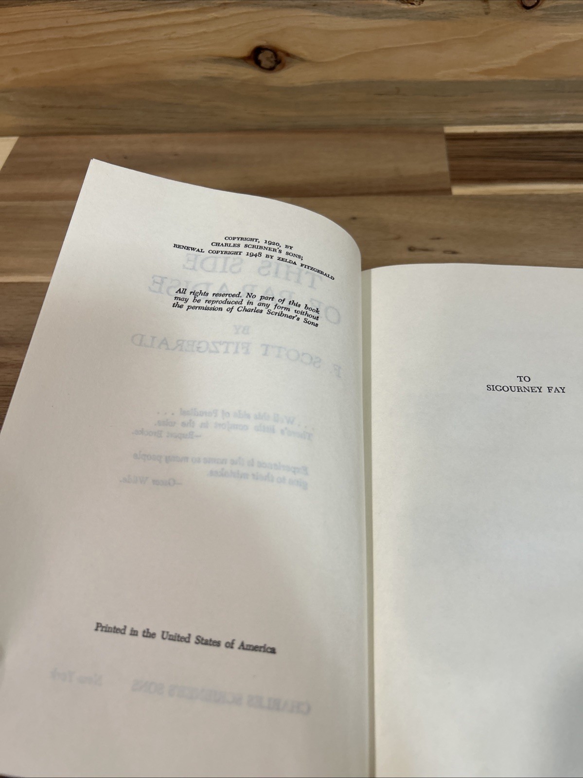 This Side of Paradise By: F. Scott Fitzgerald 1948 Vintage Hardcover Book MINT
