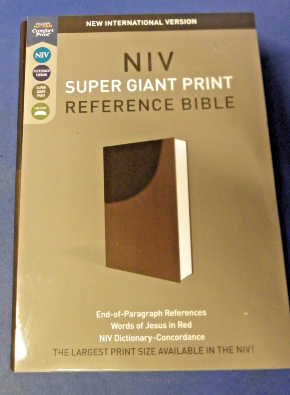 NIV Super Giant Print Reference Bible 16.5-Point Print Size Chocolate Cover