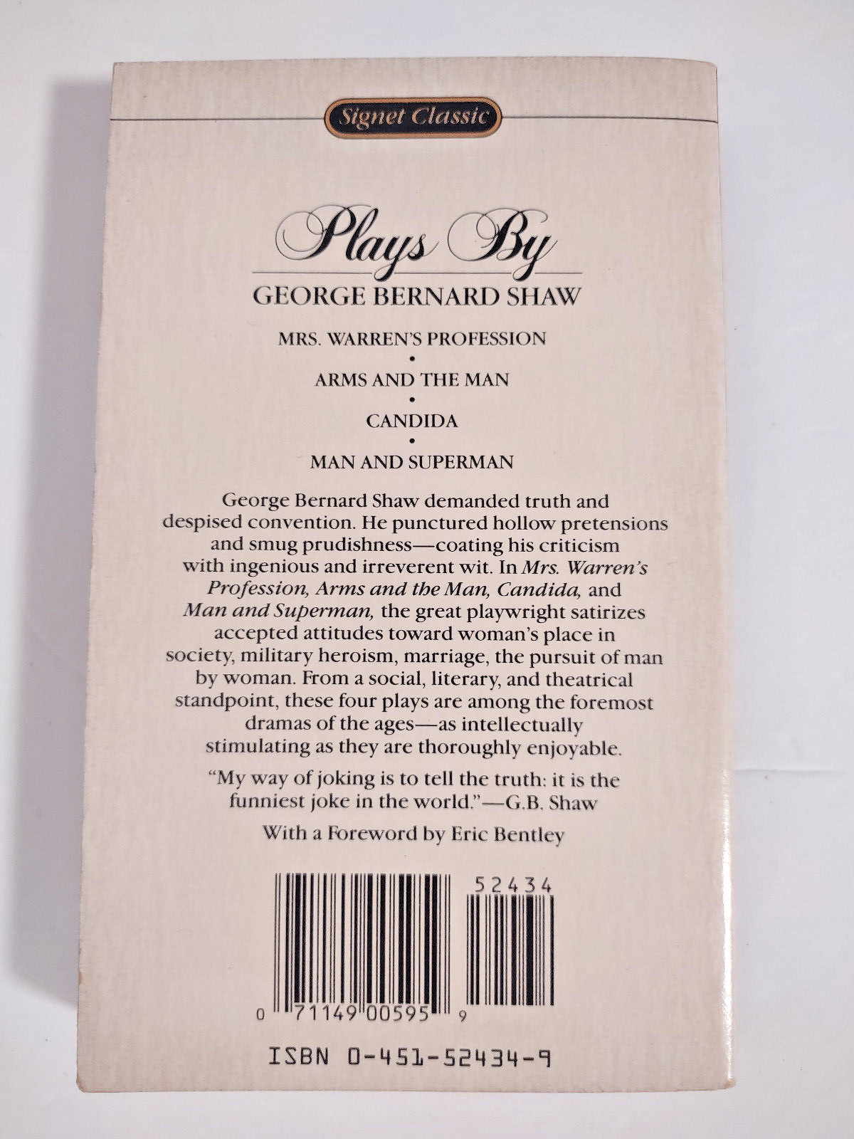 George Bernard Shaw 4 Plays Man and Superman, Candida, Arms and the Man, Mrs. W.