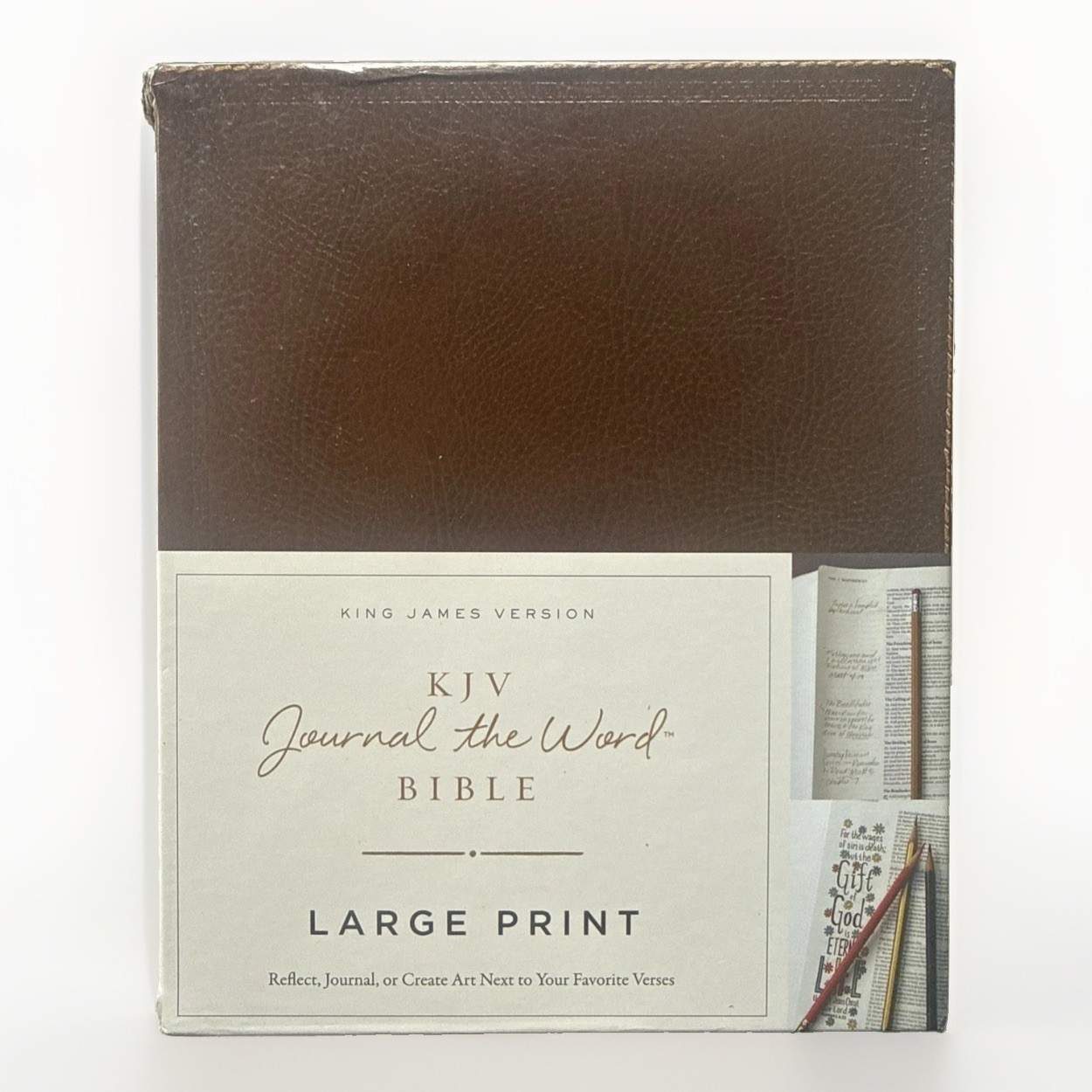 KJV Journal the Word Bible Large Print Brown Bonded Leather Reflect Journal Draw