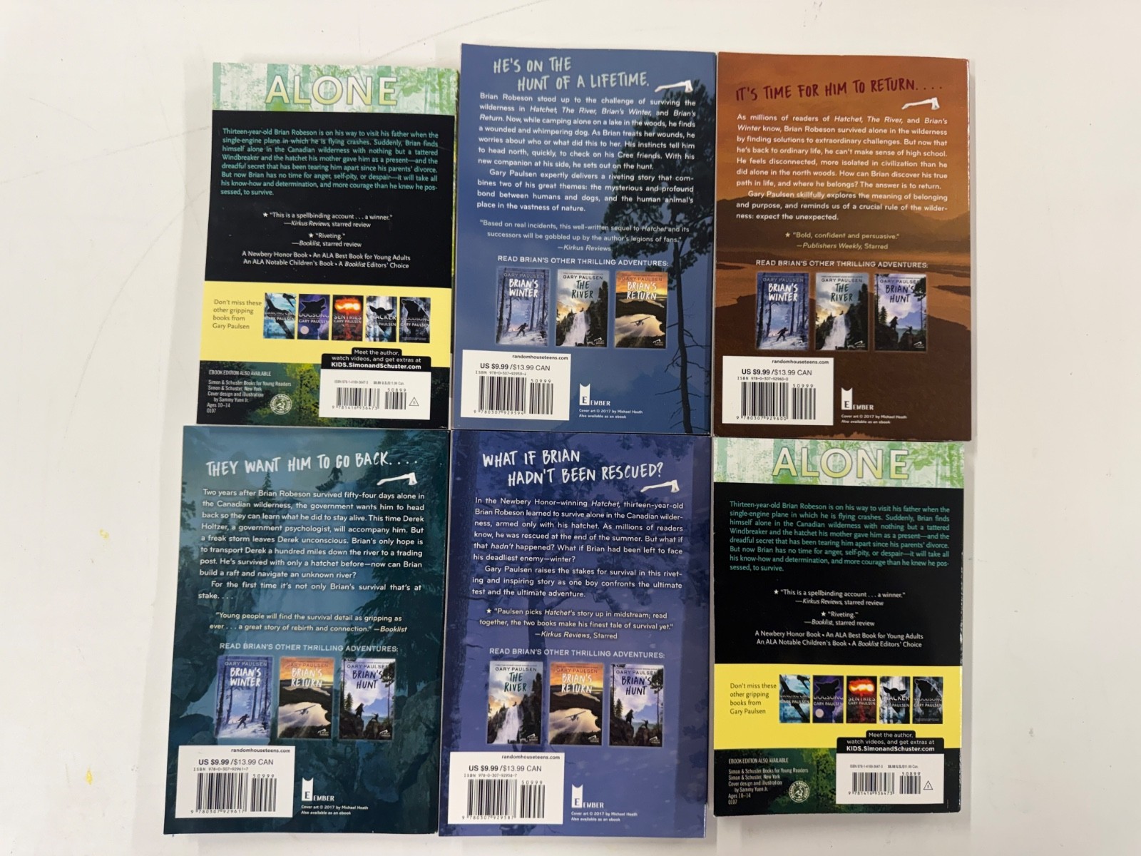 Hatchet COMPLETE Brian’s Saga Gary Paulsen Series SET Lot Books (1-5) Paperback