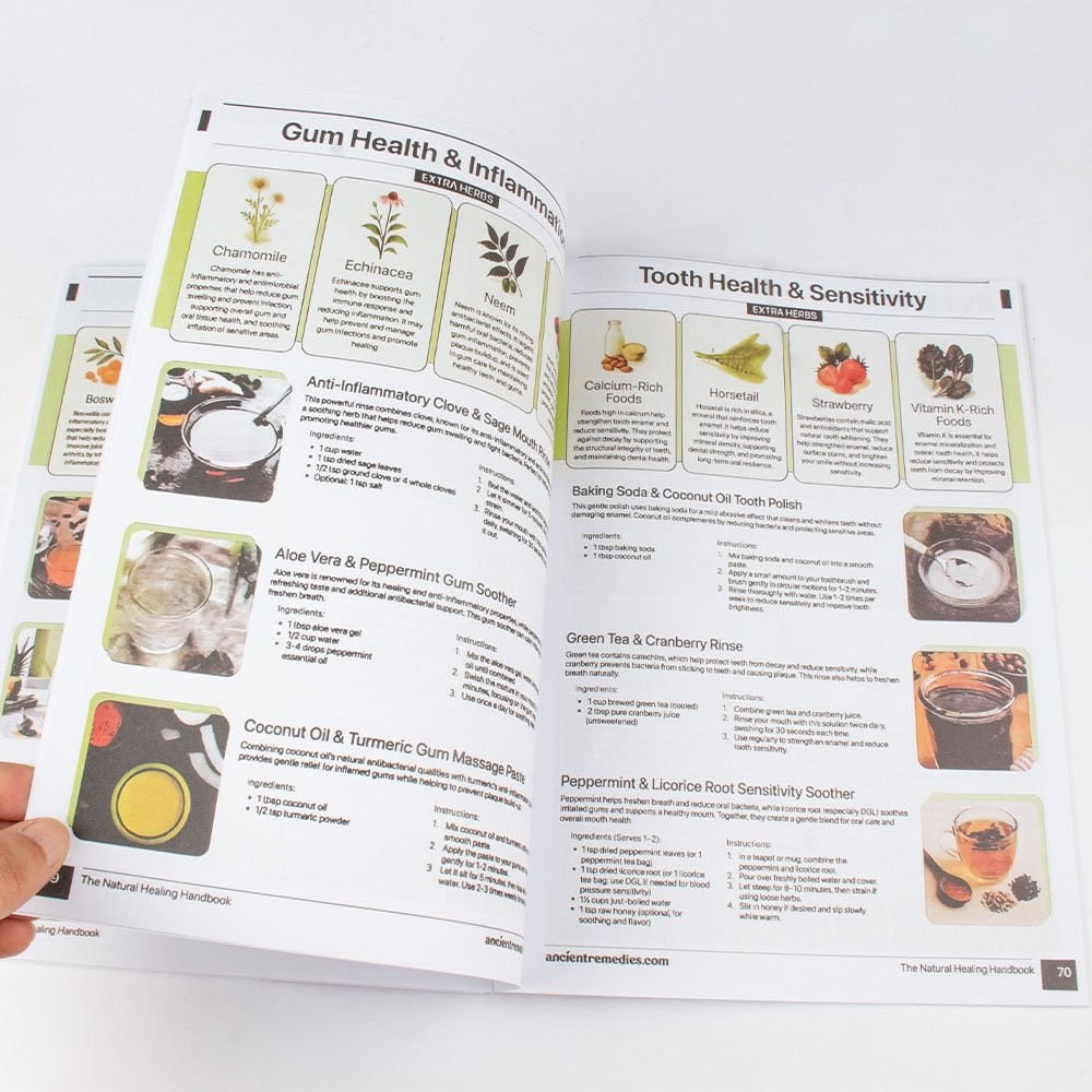 The Natural Healing Handbook, Spiral-Bound Guide for Herbal Remedies and Natural