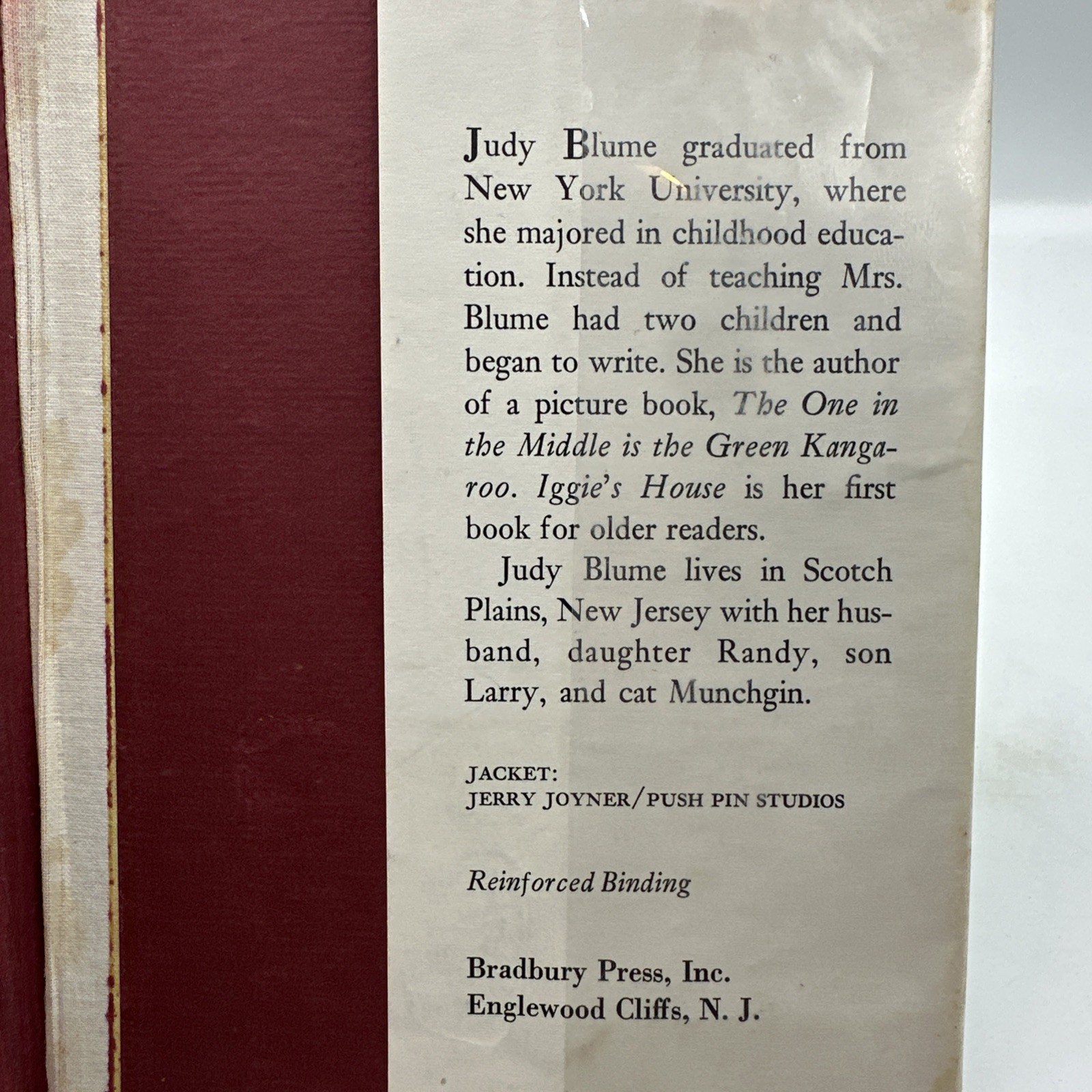IGGIE’S HOUSE~Judy Blume~1970~1st printing~HCDJ~ Ex Liberia