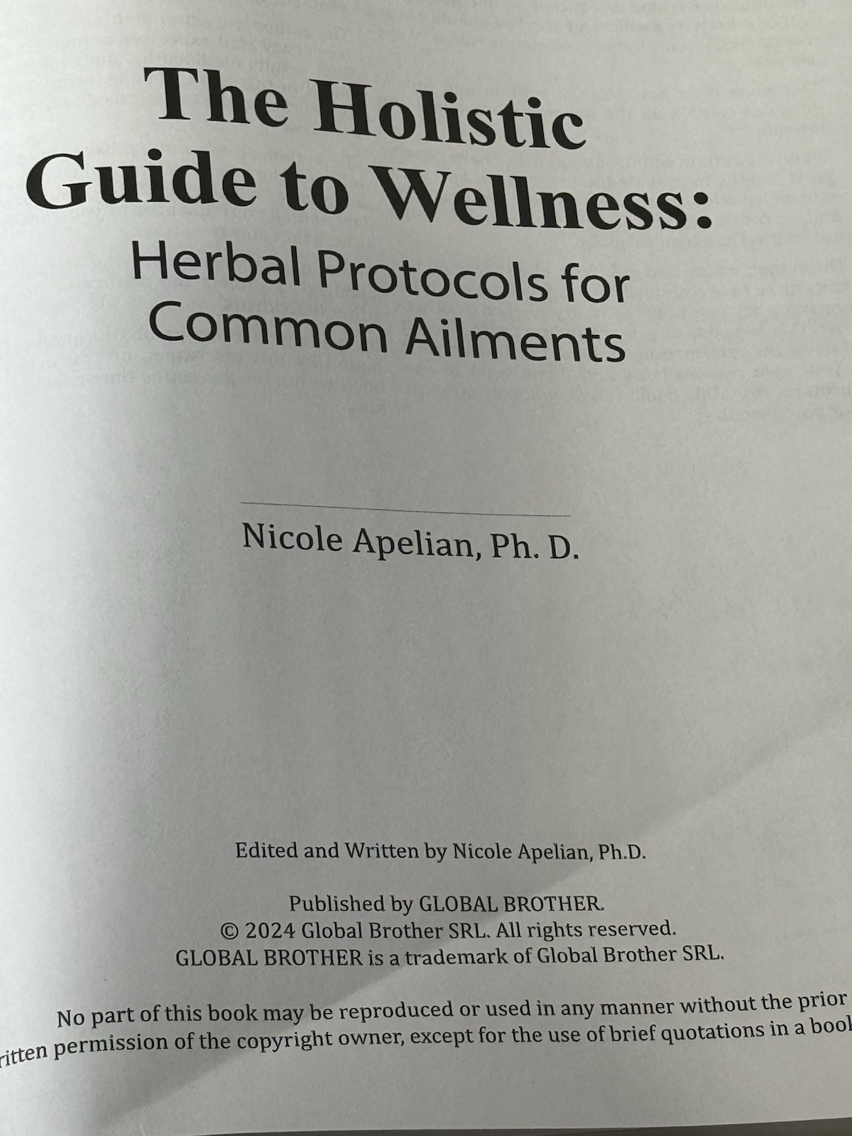 The Holistic Guide to Wellness by Nicole Apelian English Paperback Book