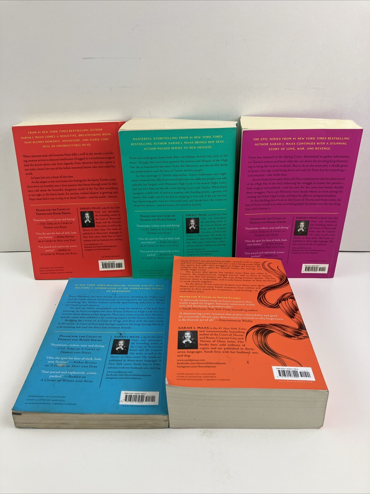 A Court of Thorns and Roses Complete Series by Sarah J. Maas, 5 Books, paperback