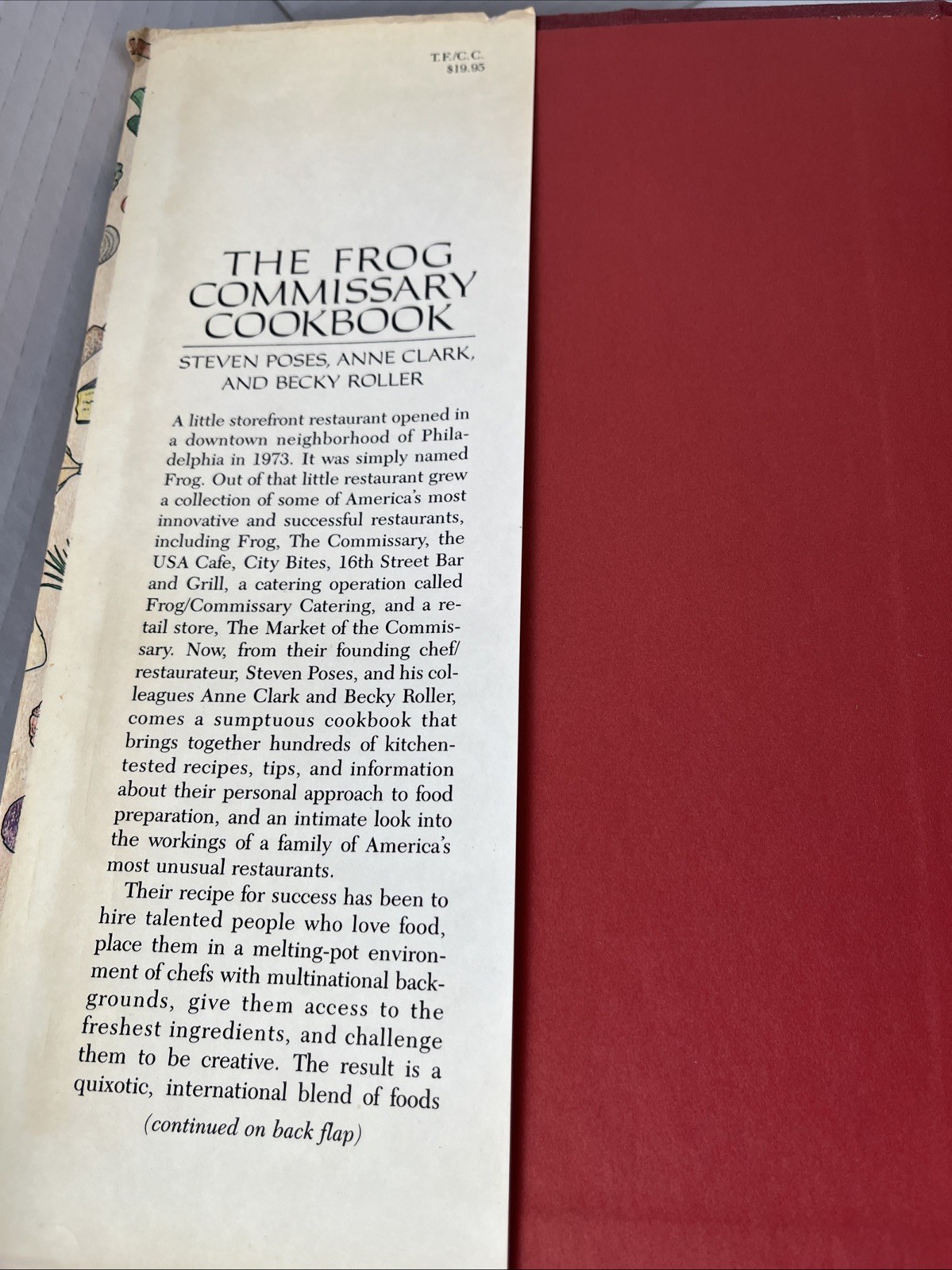 The Frog Commissary Cookbook SIGNED & PERSONALIZED 1985 1st Edition HC DJ