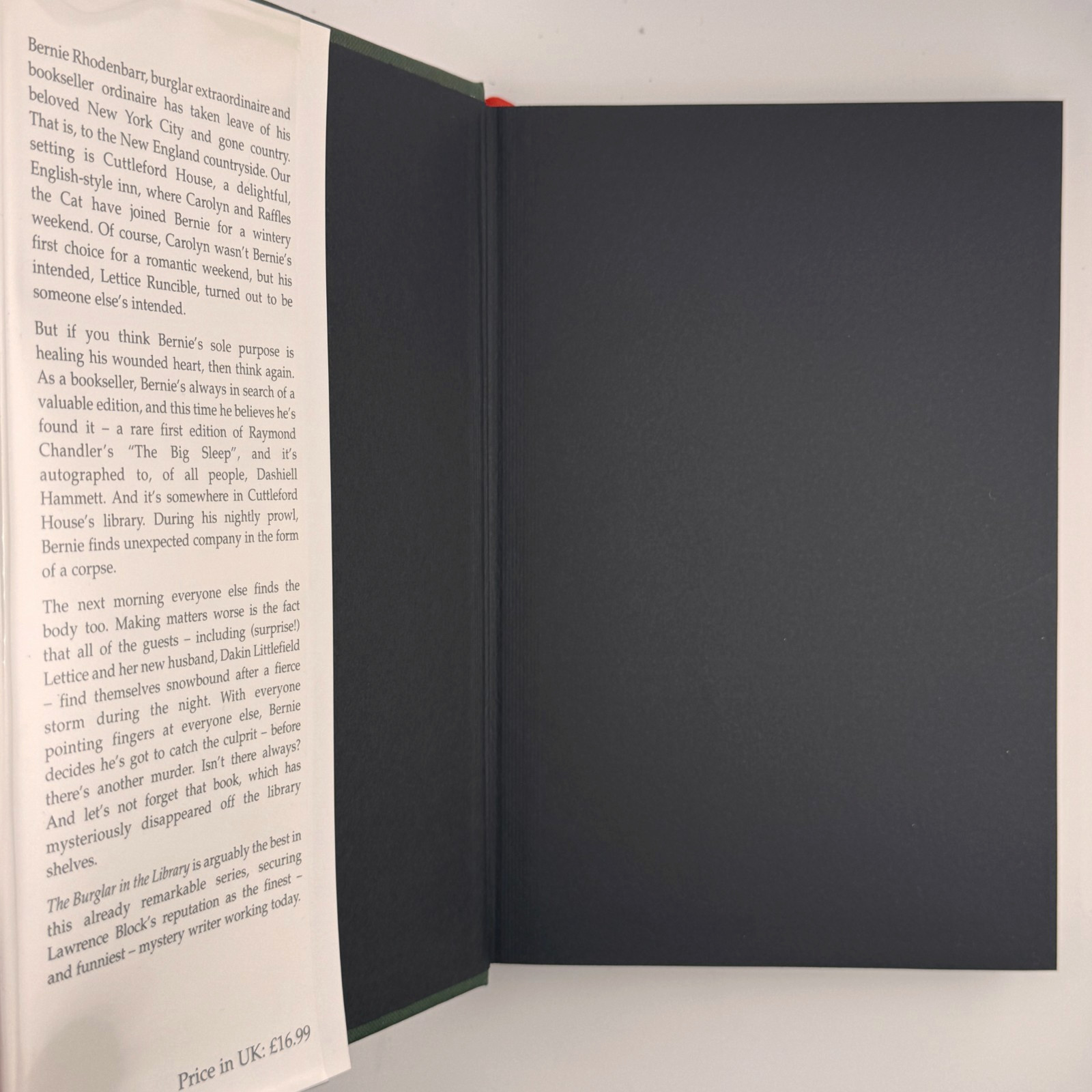 The Burglar In The Library – SIGNED by Lawrence Block – U.K. 1st Ed + Print 1997