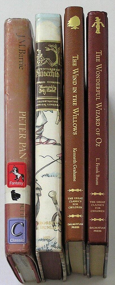 4 HARDCOVER CHILDRENS CLASSICS Peter Pan Pinocchio Wind In Willows Wizard of Oz