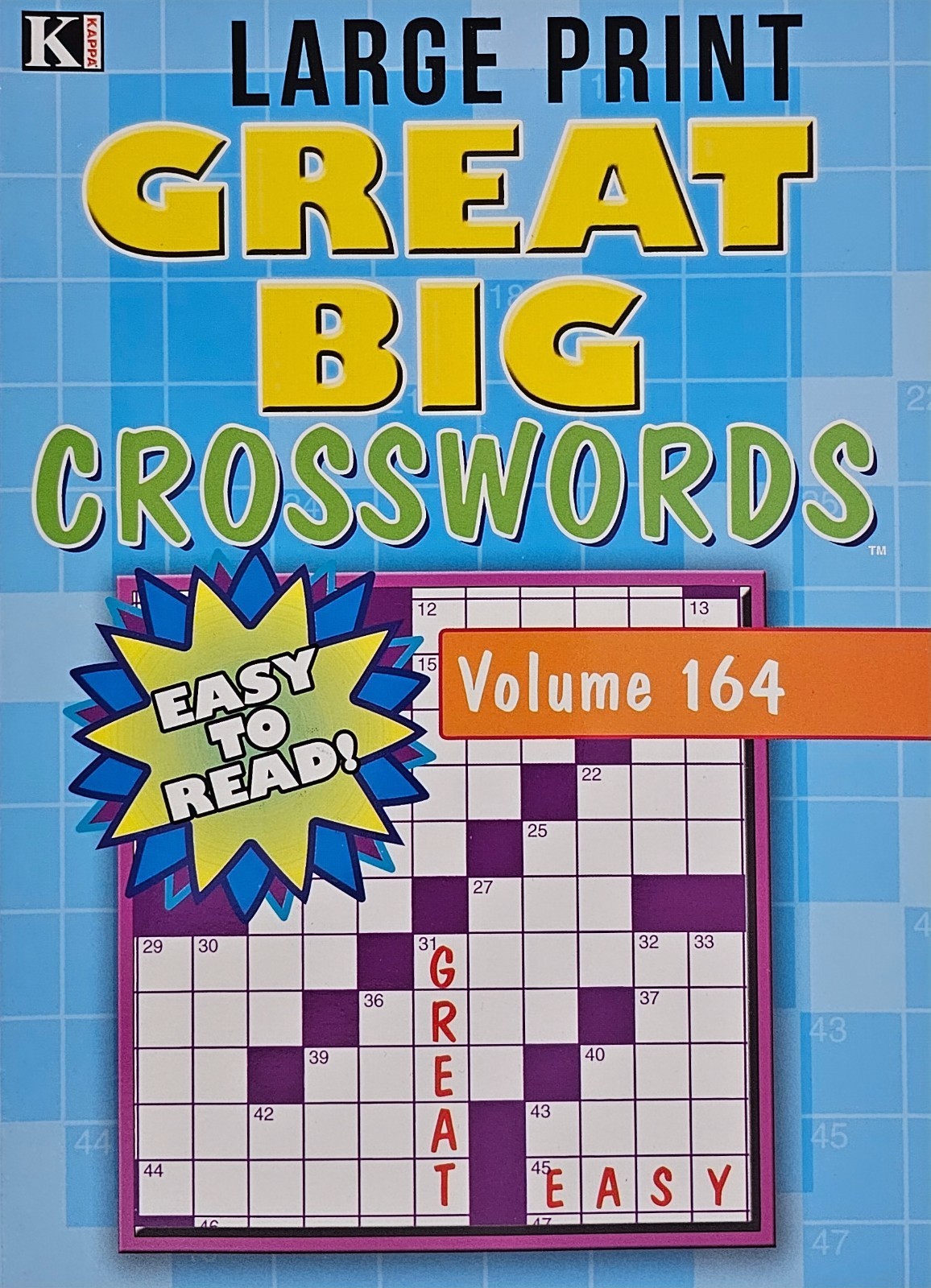 New 4 Large Print Great Big Crosswords Kappa Puzzle Books Vol#163-166 Fun Hobby