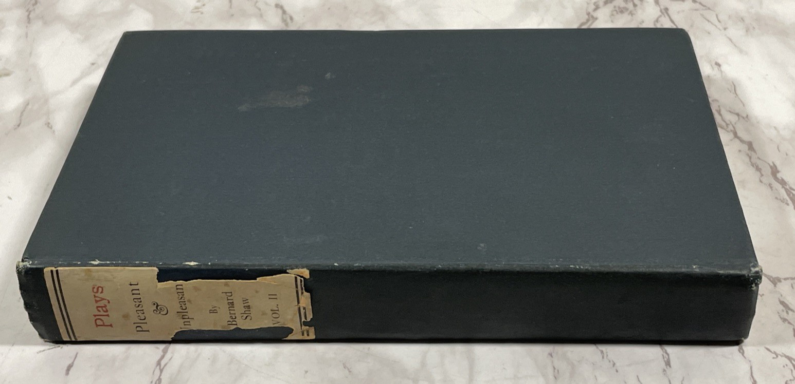 First Edition Bernard Shaw PLAYS: PLEASANT AND UNPLEASANT volume 2 only, 1898