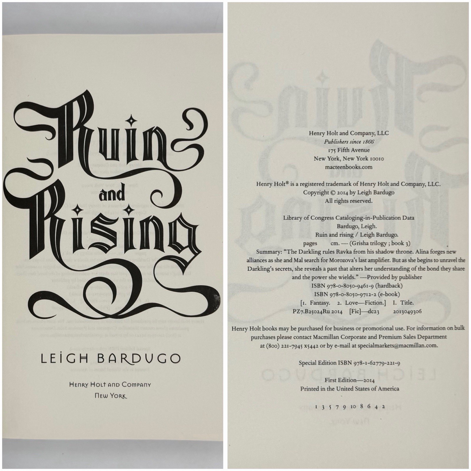Shadow & Bone / Grisha trilogy – Leigh Bardugo (1st edition 1st print HC set)