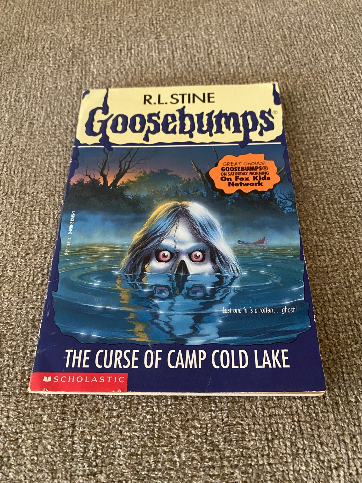 VG-/G+ Thin Edition 1st print Goosebumps #56 The Curse of Camp Cold Lake ~ Stine