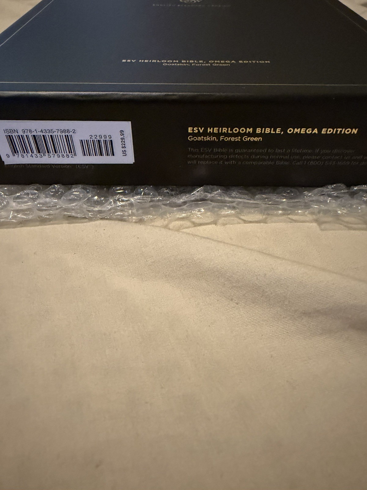 Crossway ESV Forest Green Goatskin Omega Bible
