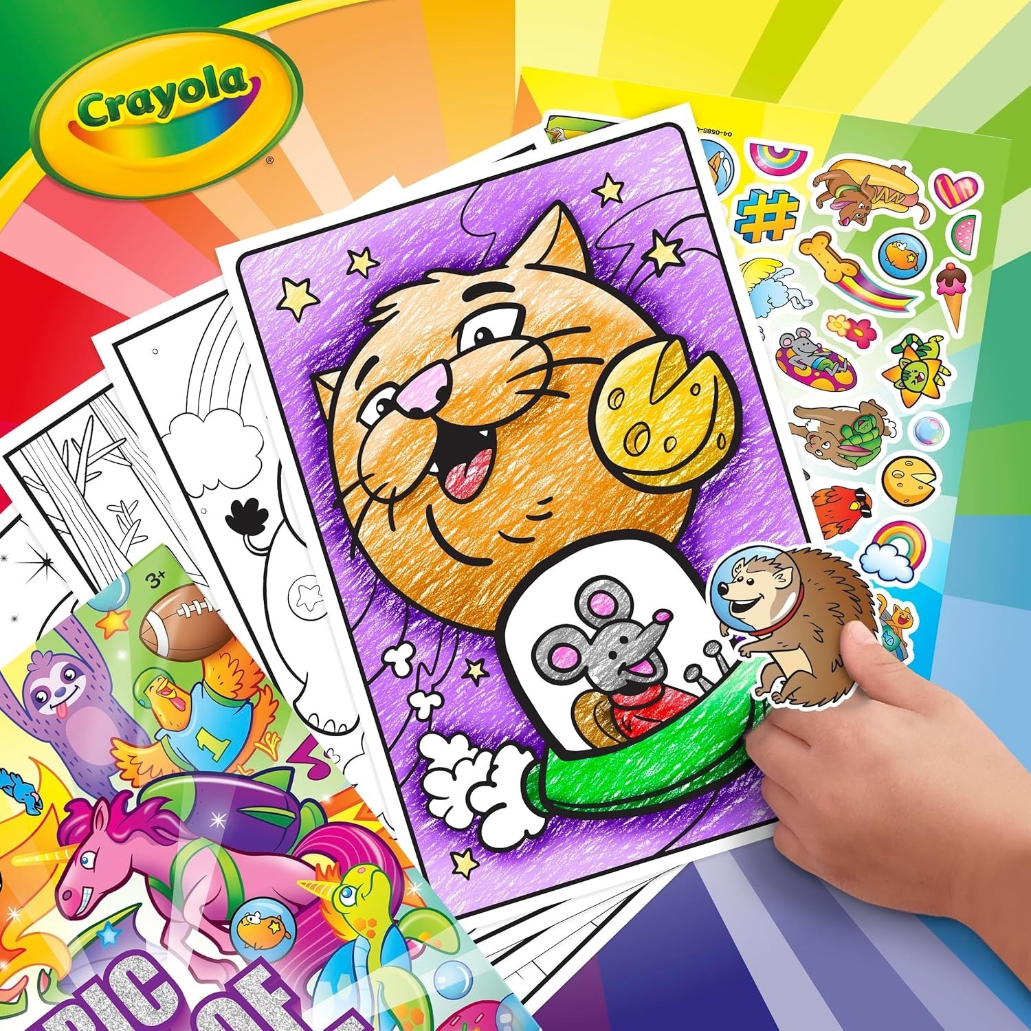 Giant Epic Coloring Book with 288 Pages & Foil Stickers for Creative Kids