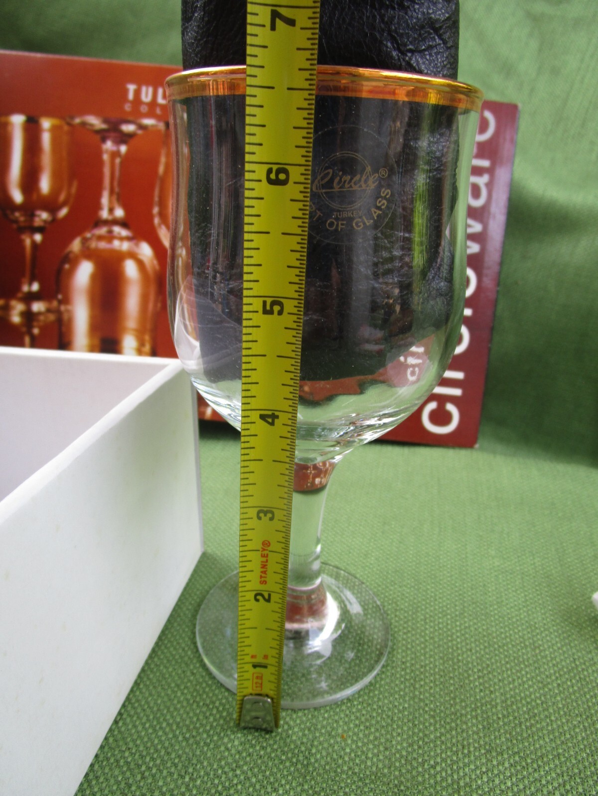 CIRCLEWEAR TULIP GOLD COLLECTION STYLE# 20601 FOUR 10 OZ.WINE GLASSES NIB