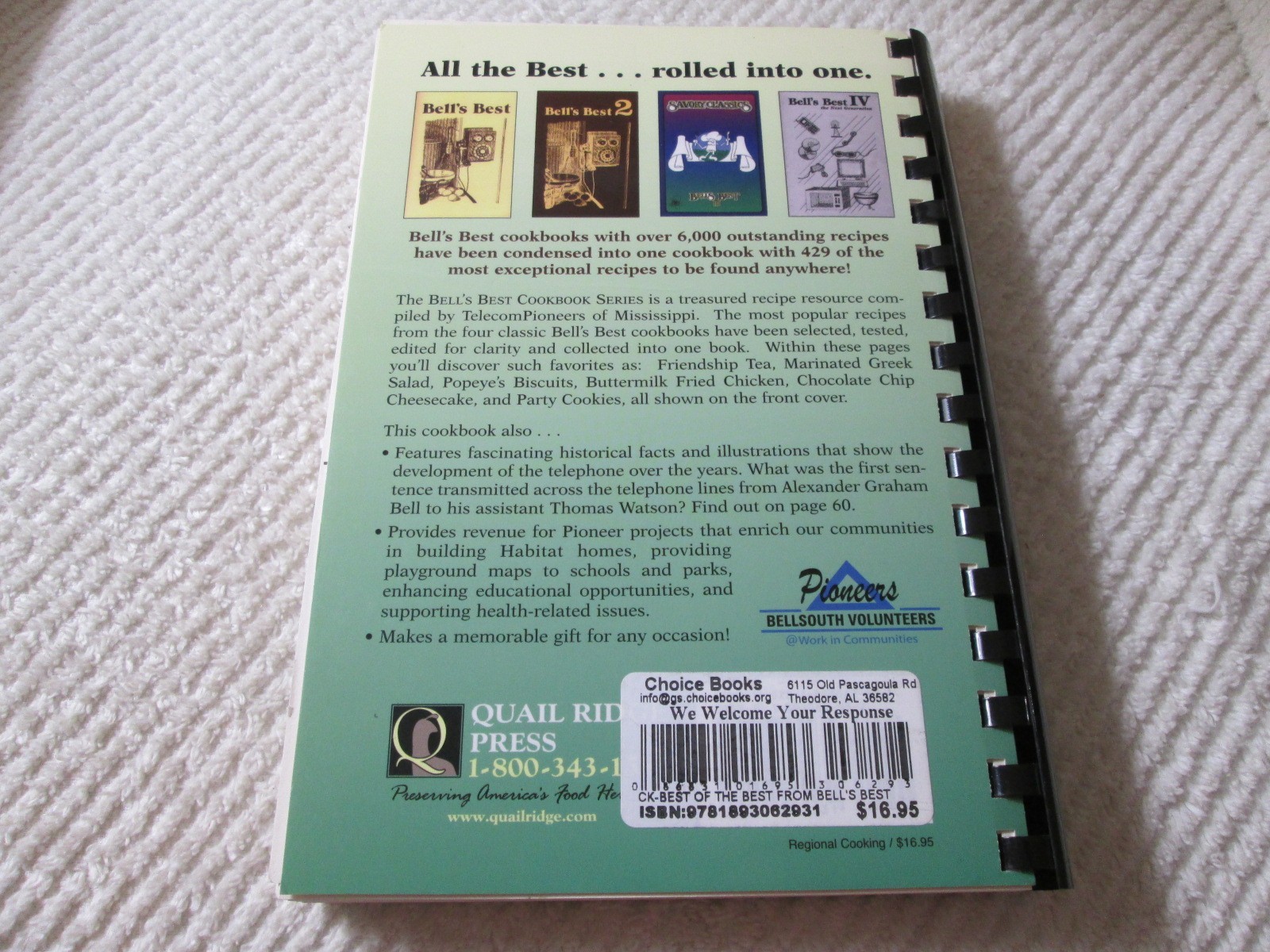 Best of the Best from BELL’S BEST Cookbook Telephone Pioneers Mississippi #36