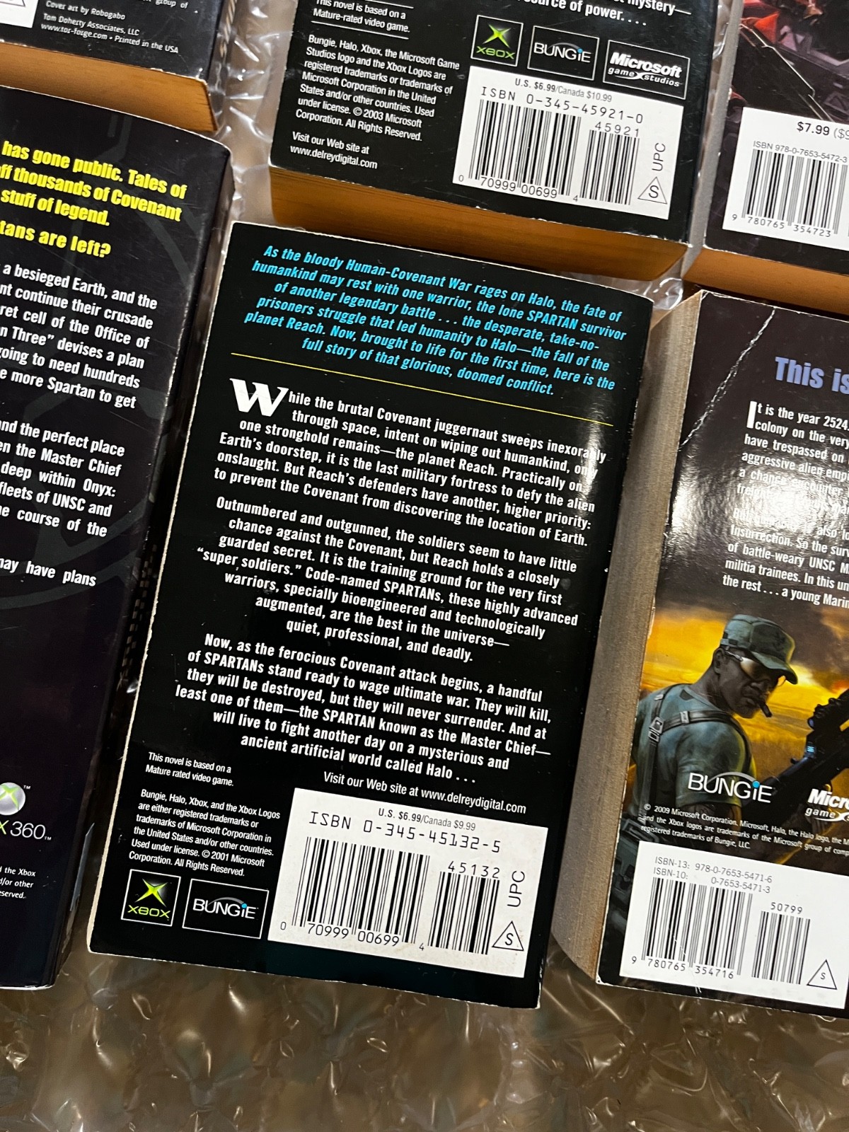 HALO Paperback Book Lot of 6 Xbox Master Chief Flood Scifi Fall of Reach
