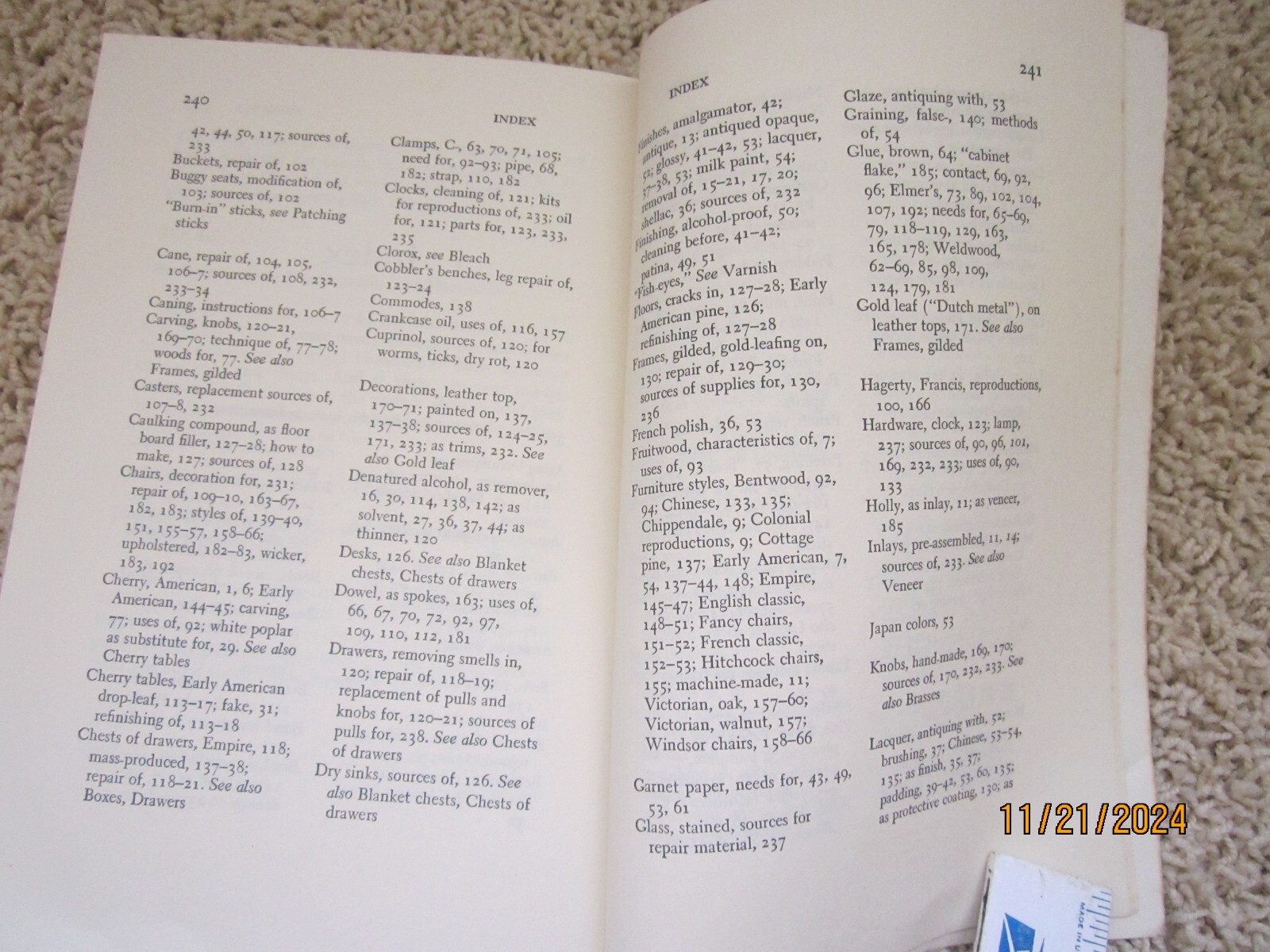 “The Fun of Refinishing Furniture” 1976 Grotz 244 pages ISBN 0-385-14916-6