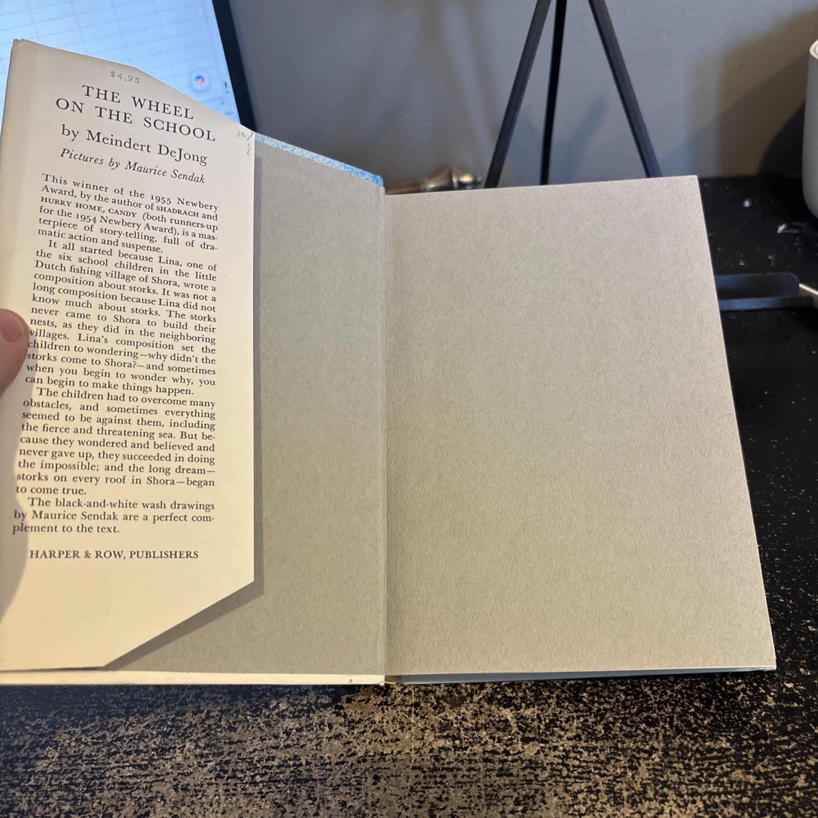 The Wheel on the School 1954 Meindert DeJong Maurice Sendak Newbery HC DJ