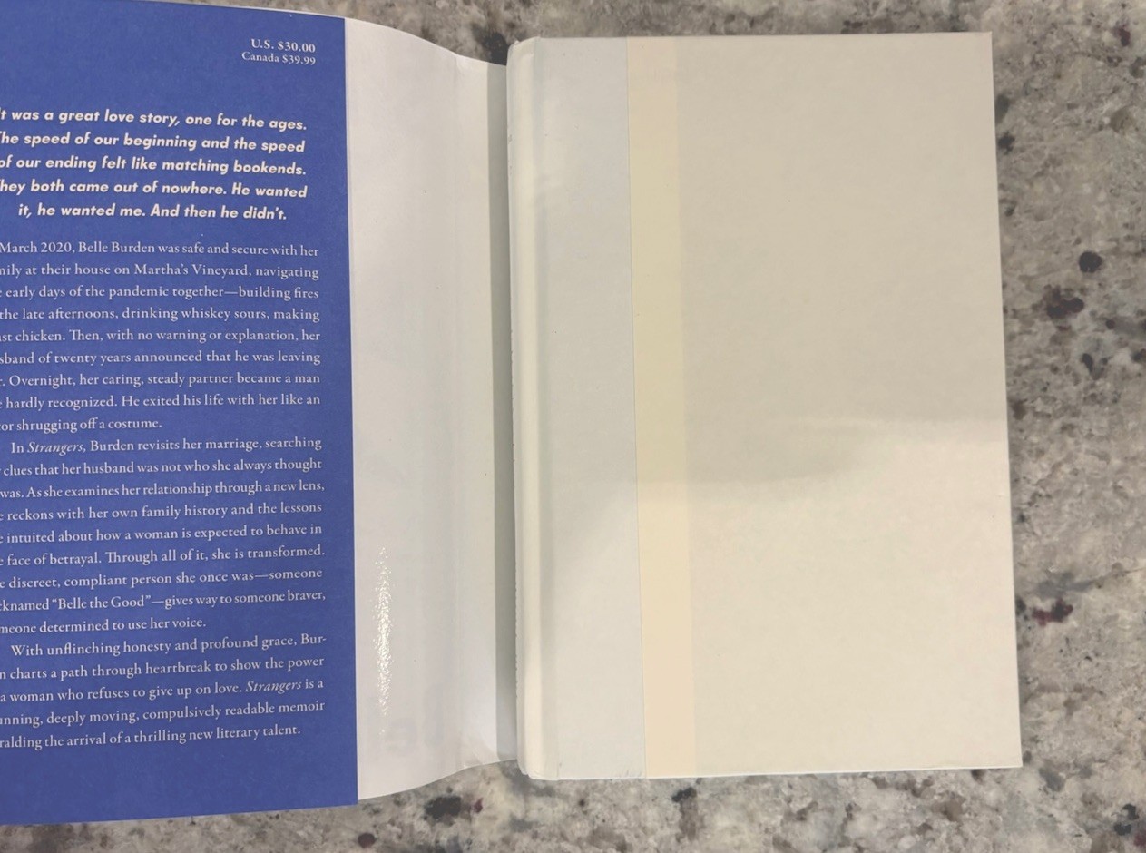 Strangers : A Memoir of Marriage by Belle Burden SIGNED TITLE 1st/6th