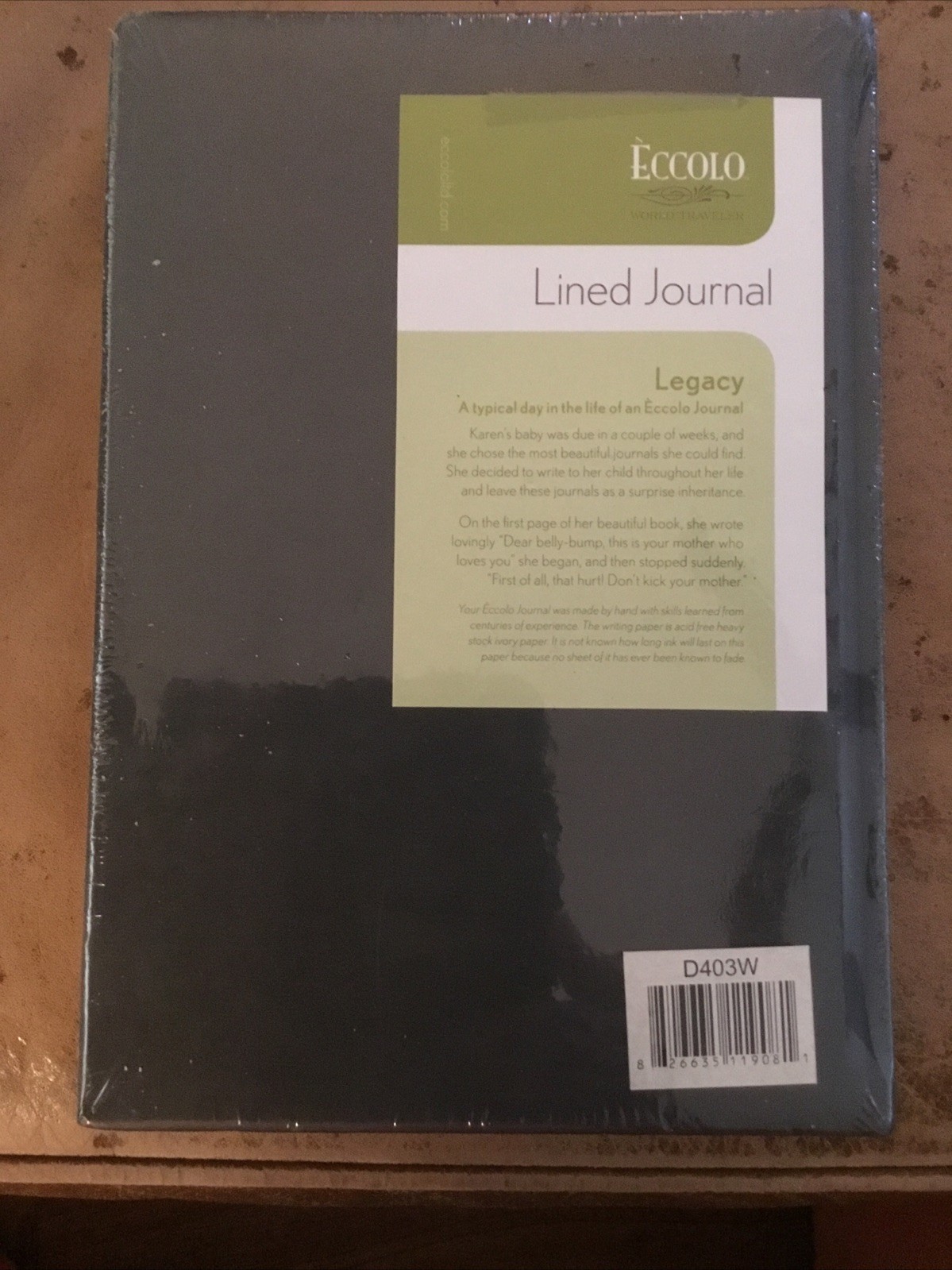 Eccolo Blank Book Be Creative 6 x 8 Gray 256 Pages Faux Leather Cover NEW SEALED