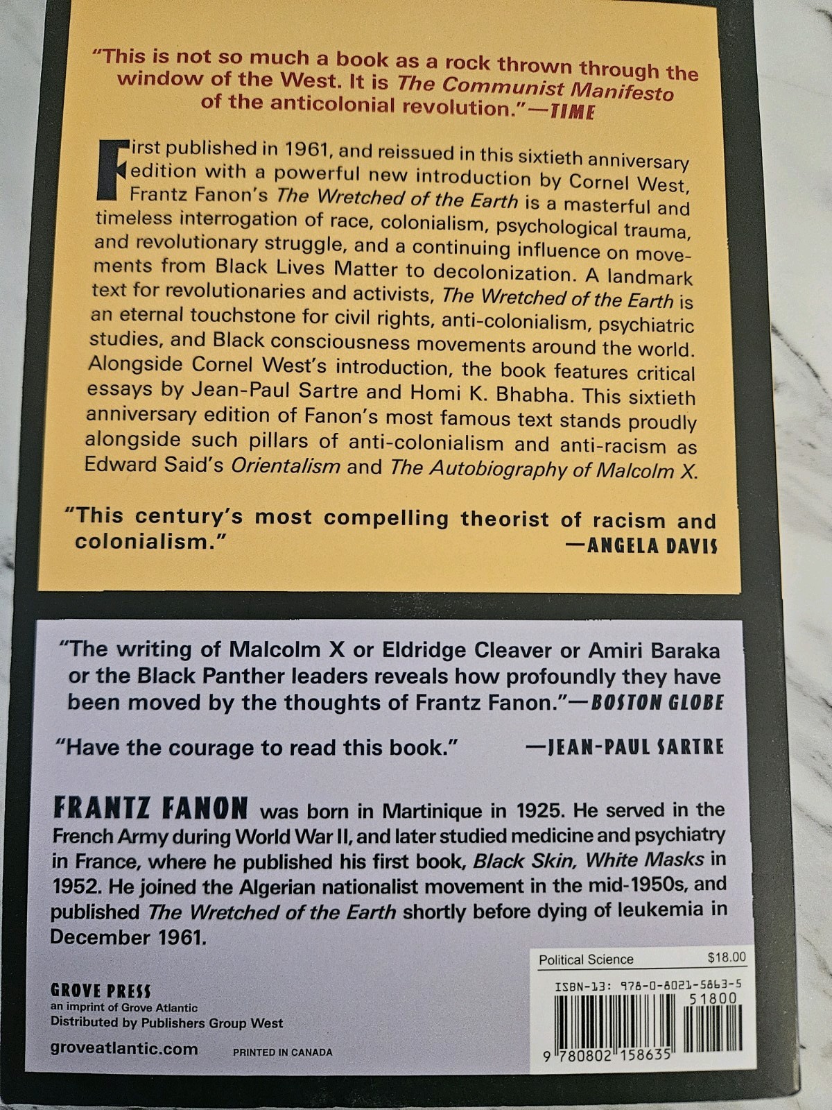 Frantz Fanon The Wretched of the Earth Grove Press 60th Anniv Ed PB