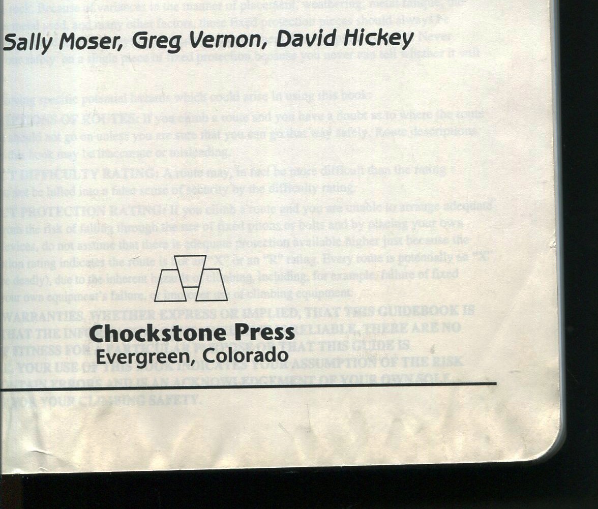 Southern Sierra Rock Climbing: Sequoia/Kings Canyon by Moser, Vernon, Hickey v 1